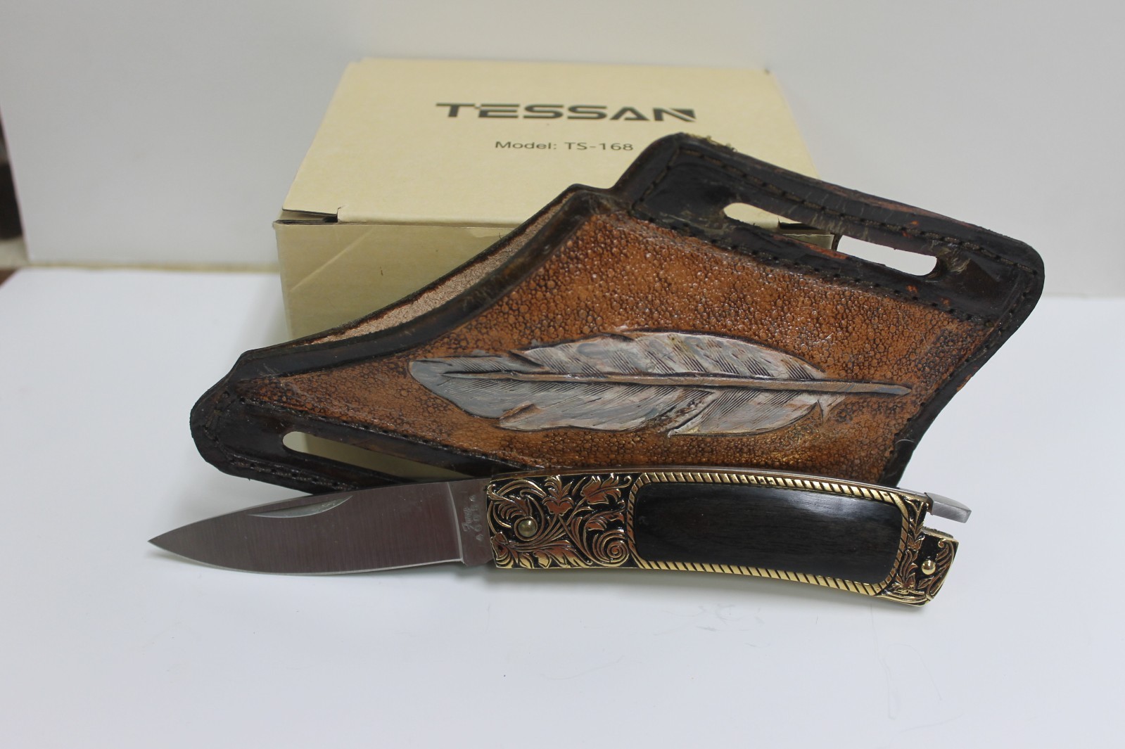 CUSTOM HANDMADE LOCKBACK FOLDING KNIFE WITH SHEATH