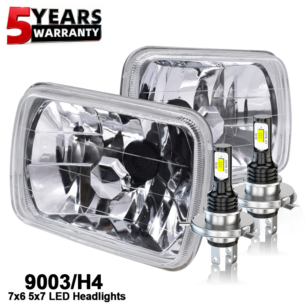 2PC 7x6" LED Headlight HI/LO DRL For International Harvester 4700 4900 8100 9900