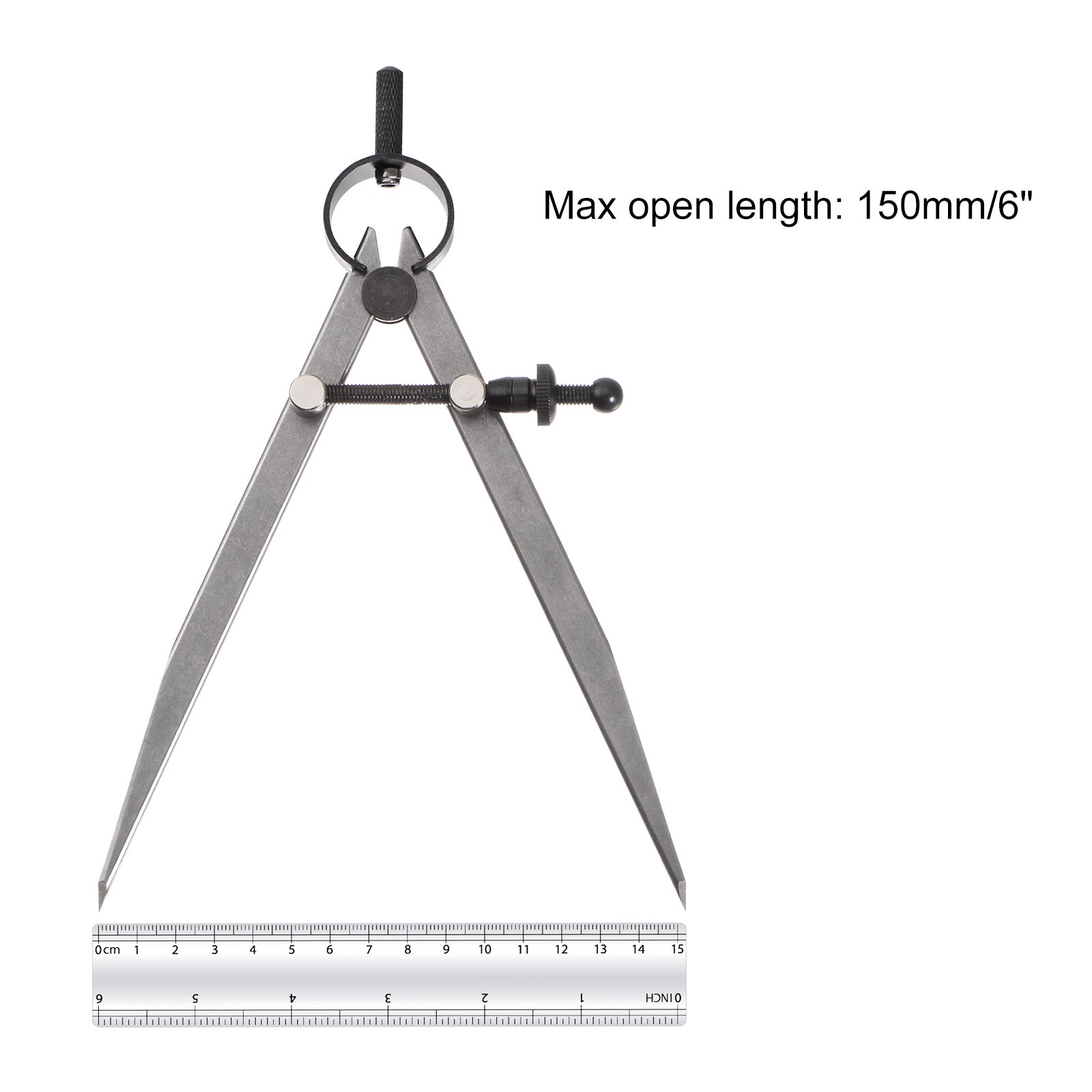 Spring Joint Caliper 6" Carbon Steel Spring Divider Caliper w Solid Nut Flat Leg