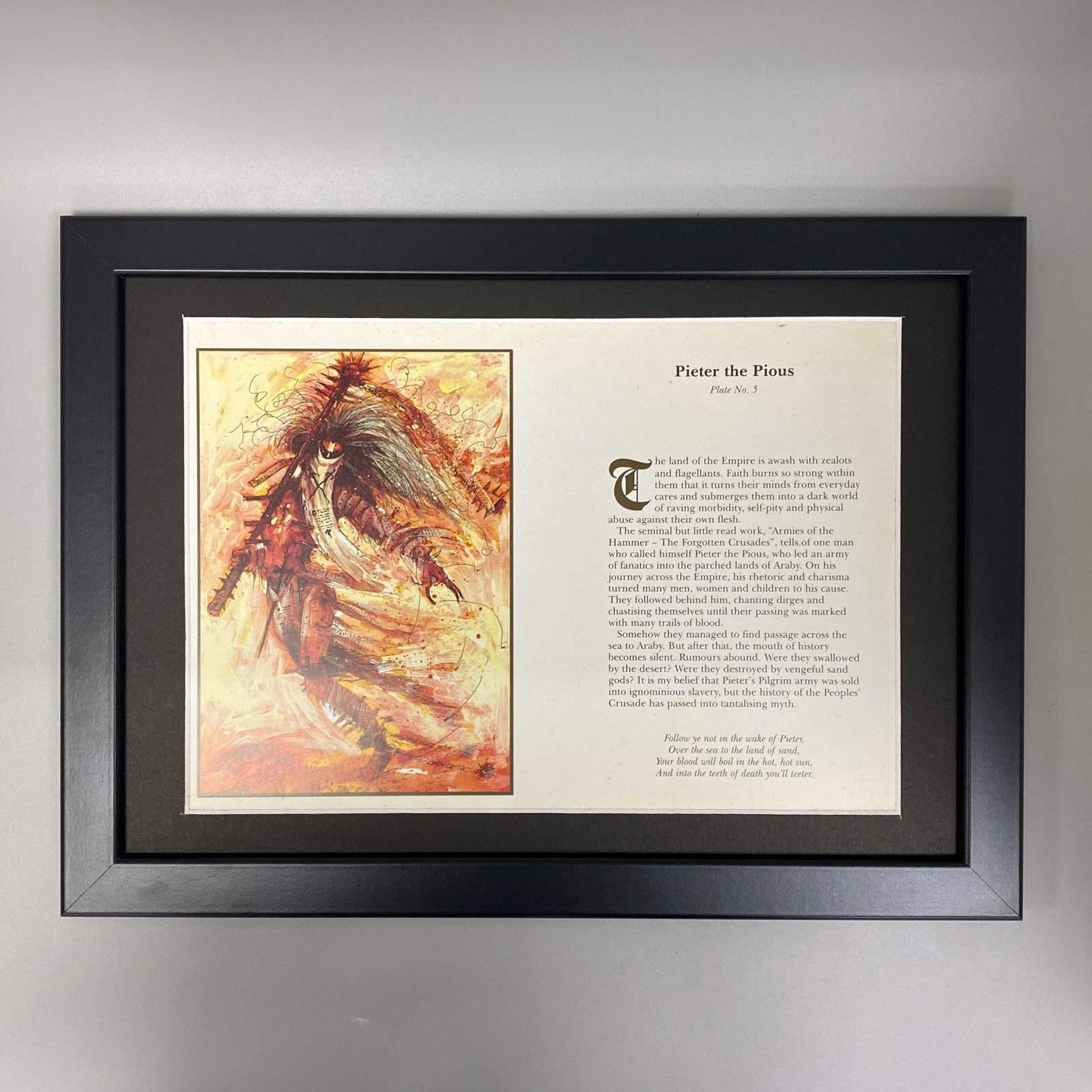 PIETER THE PIOUS 5 FRAMED ART JOHN BLANCHE BLOOD ON THE REIK WARHAMMER OLD WORLD