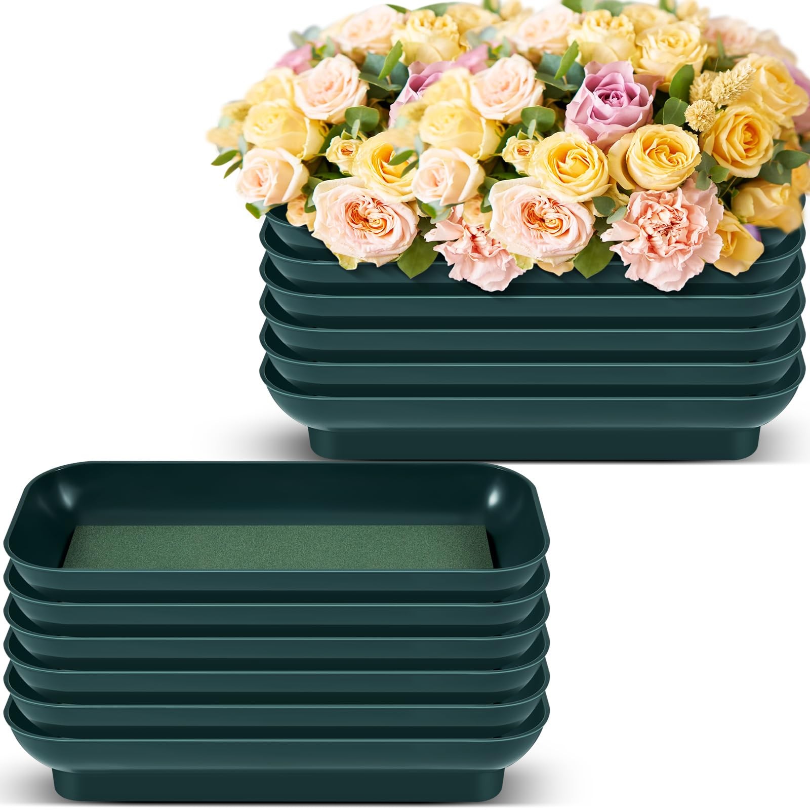 Floral Bowls for Flower Arrangements 12 PCS 10x4 Inch Foam with Bowl Kit