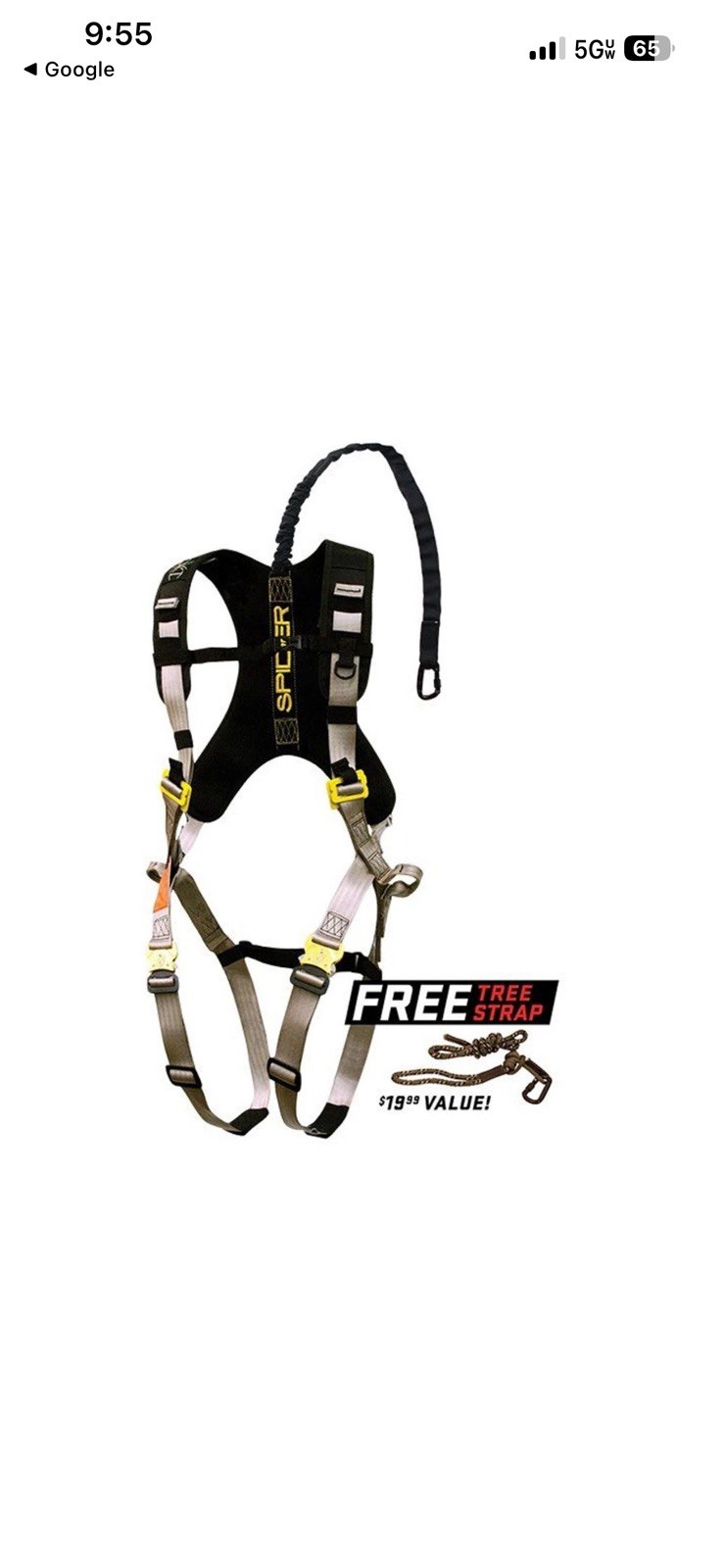 Tree Spider Harness Speed Harness Large/X-Large with Free Tree Strap 38601