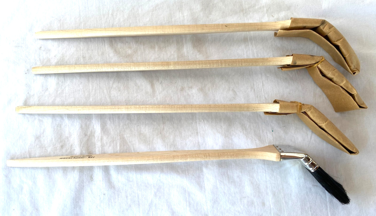 Lot 4 Linzer 2668 Chinese Bristle Paint Brushes 16" Long Angle & Flat Trim Brush