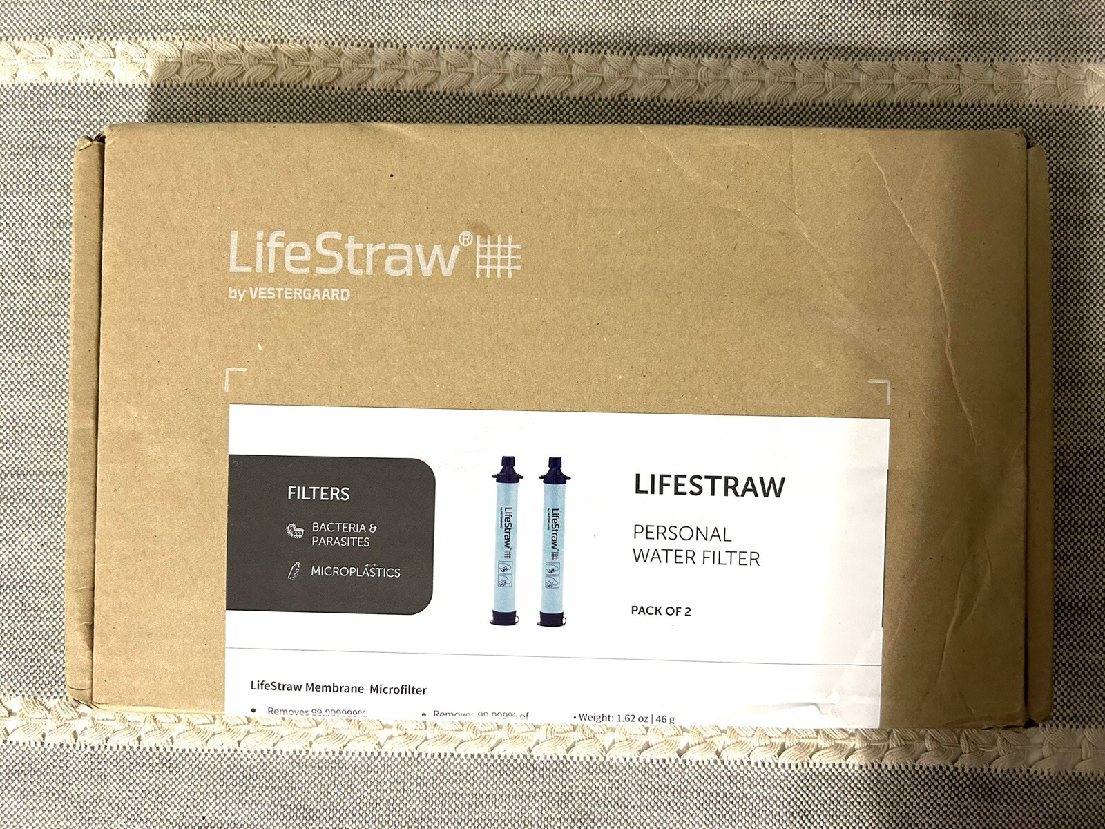 LifeStraw Personal Water Filter for Hiking Camping Emergency Vestergaard- 2 Pack