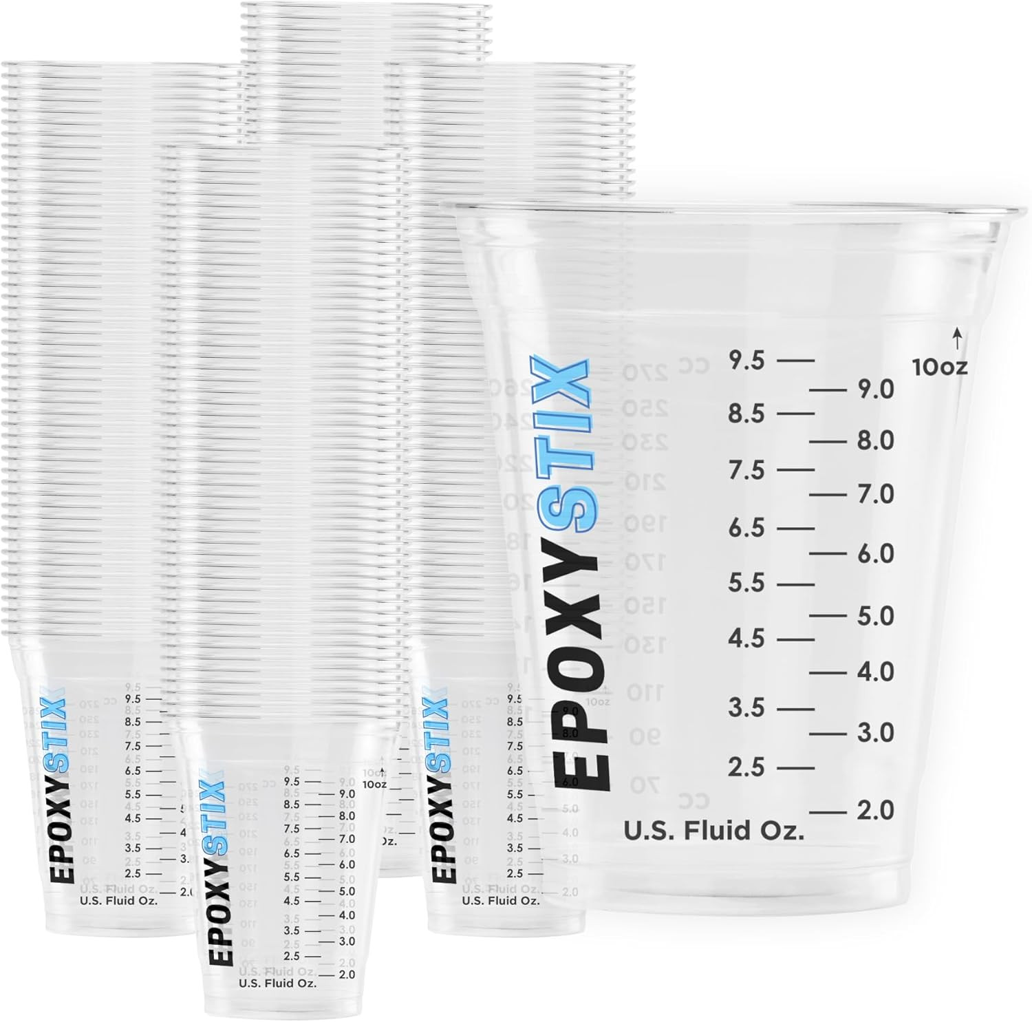 [100 Pack] NEW SIZE 12Oz Graduated Mixing Cups - Durable PET, Clear Measureme...