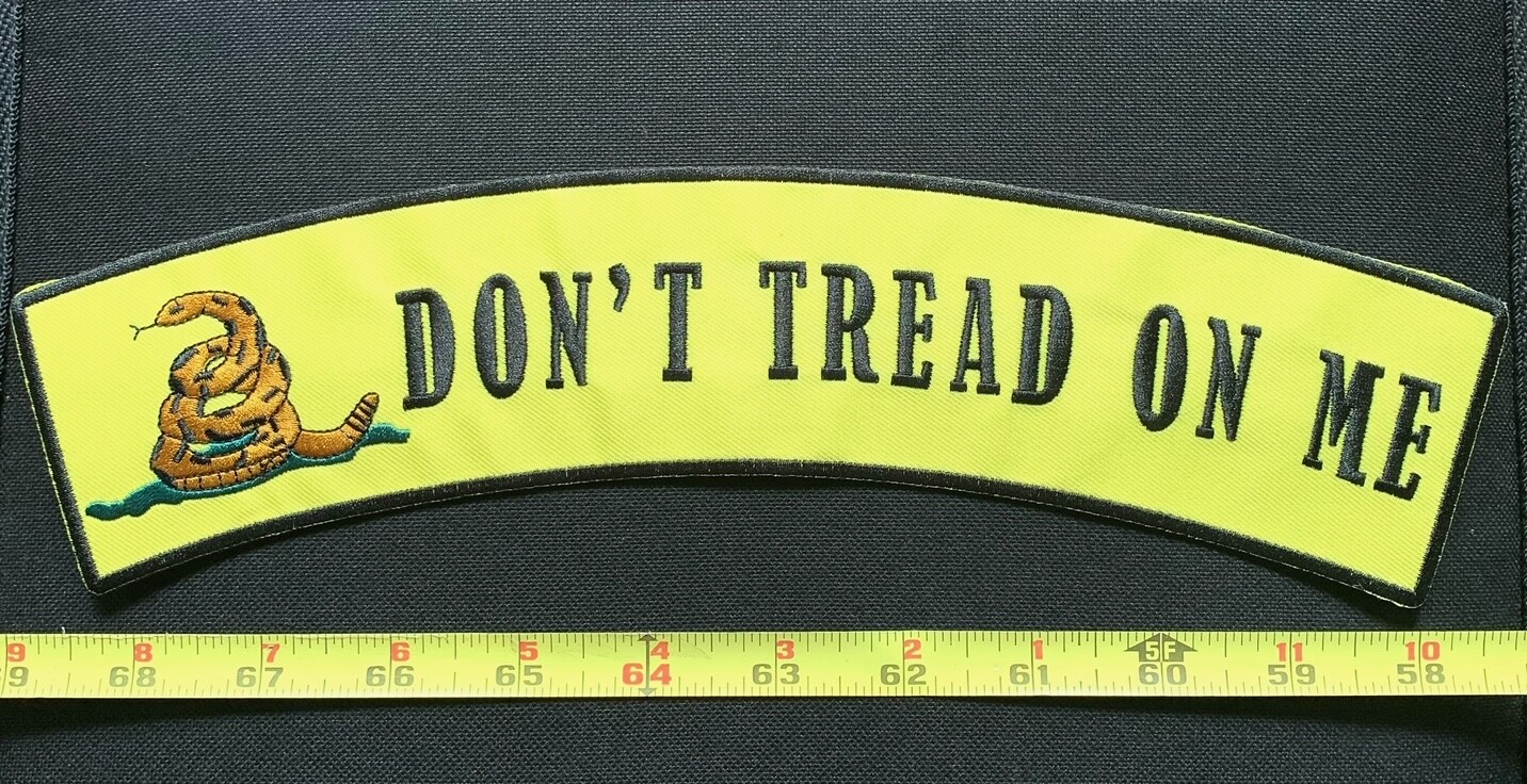 Don't Tread On Me Snake Top Rocker Military Biker Vest Back Patch