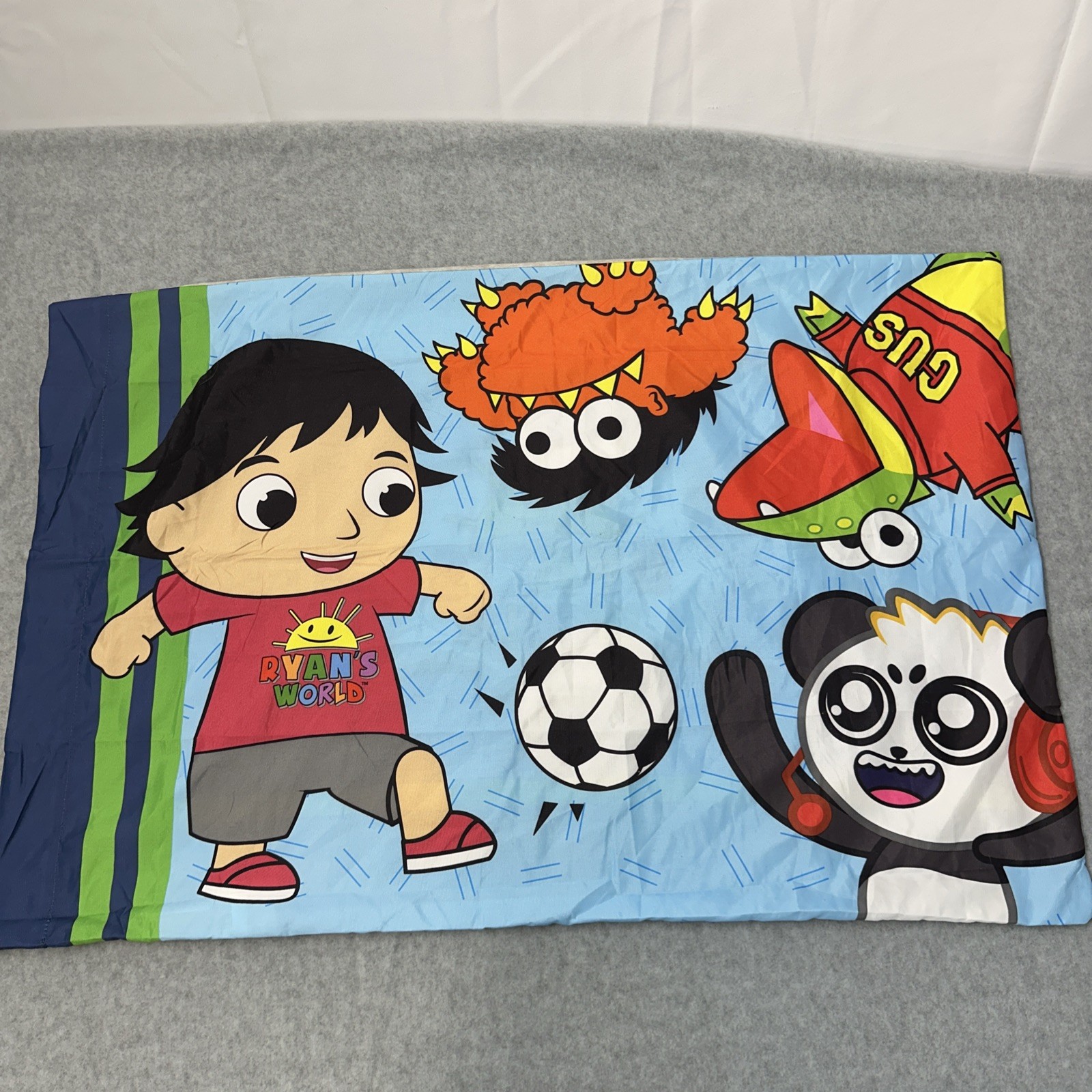 Ryan’s World 2 Sided Pillowcase Soccer With Friends 20" X 30" (Pre Owned)