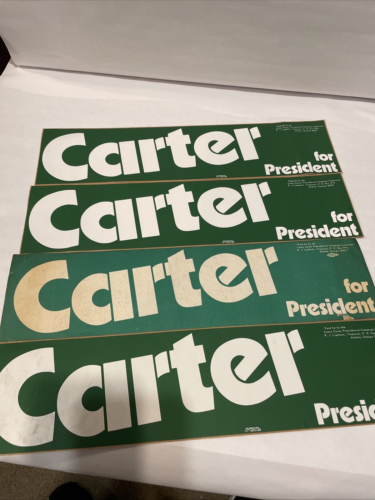 5  Jimmy Carter 76 Official President Bumper Stickers 15" x 4" Presidential Race