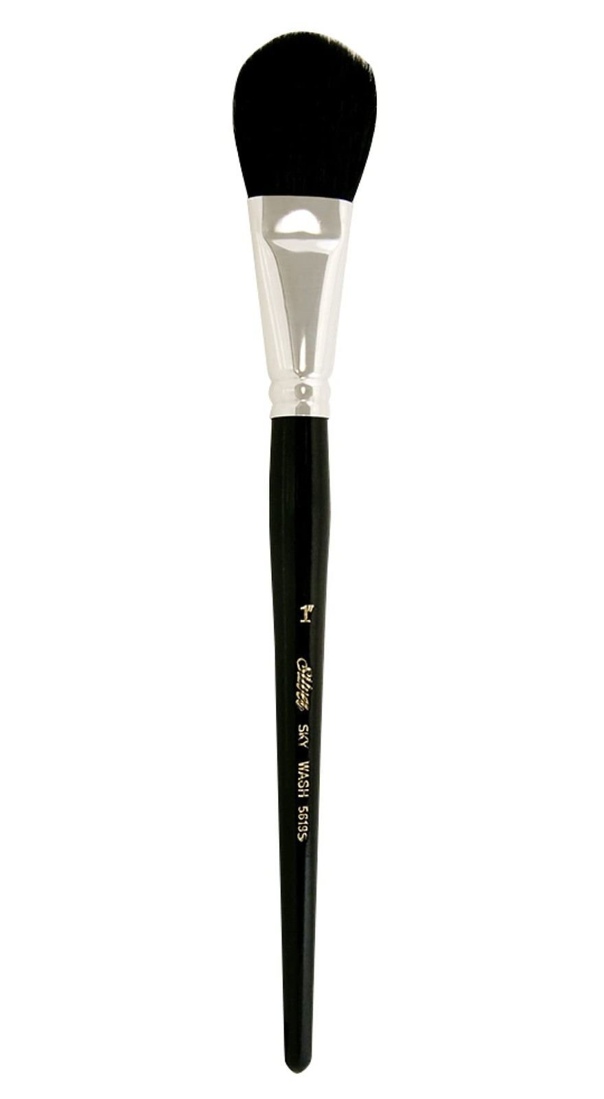5619S-1 Silver Mop Black Oval Paintbrush for Oil Acrylic Watercolor Pastels &...