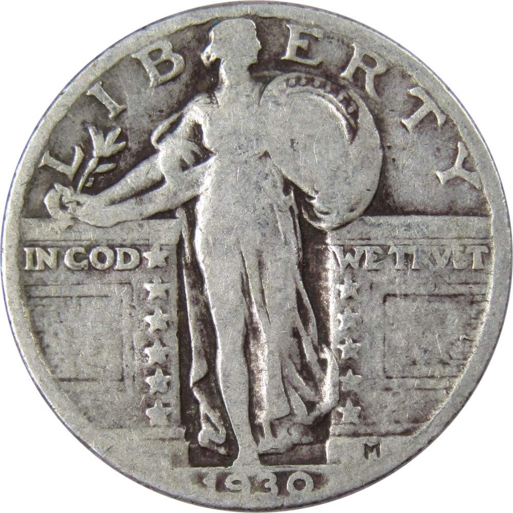 1930 Standing Liberty Quarter Circulated Silver 25c Coin Collectible