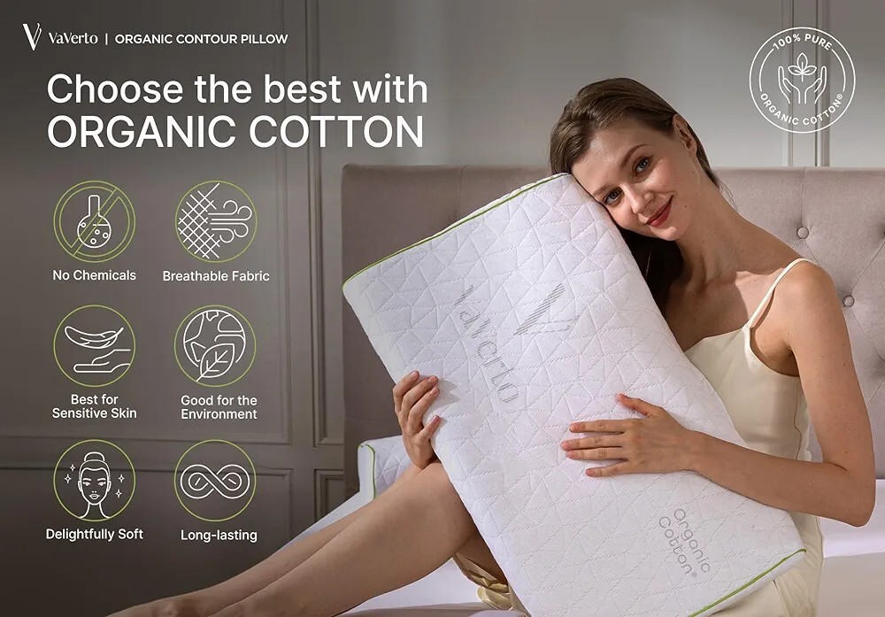 Adjustable Contour Memory Foam Pillow - Standard Size - Orthopedic Neck Support,