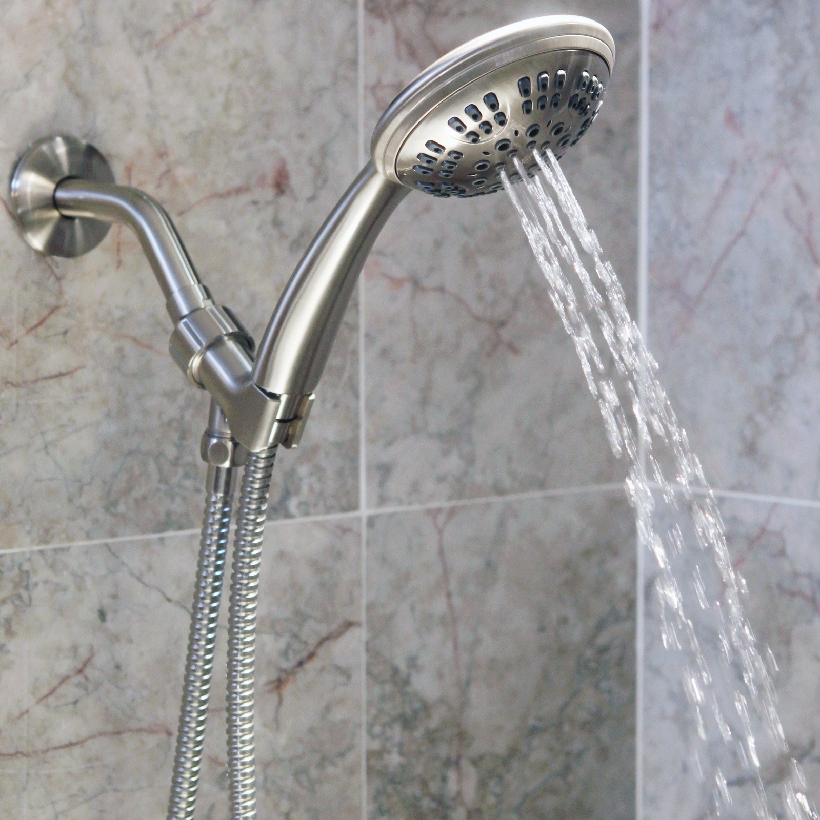 6 Function Handheld Shower Head Kit (Aqua Elegante) - Brushed Nickel - 2.5 GPM