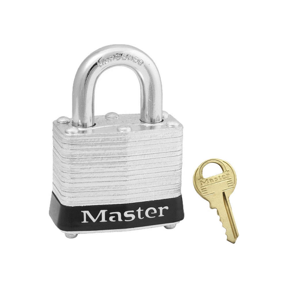 MASTER LOCK 3BLK Lockout Padlock,KD,Black,1-1/4"H 5T810