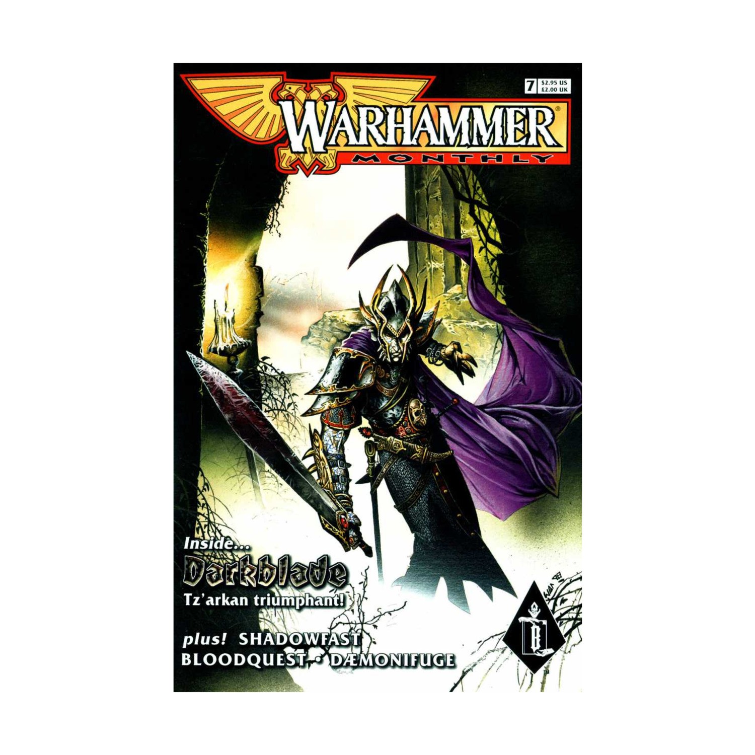 GW Warhammer Mon  #7 "Darkblade - Tz'arkan Triumphant!, Shadowfast, Bloodq VG+