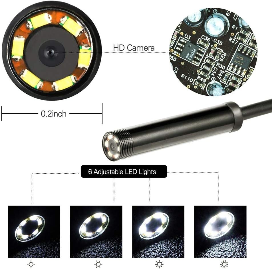 3 in 1 Endoscope Inspection Camera Borescope HD Camera Waterproof Snake Pipe ...