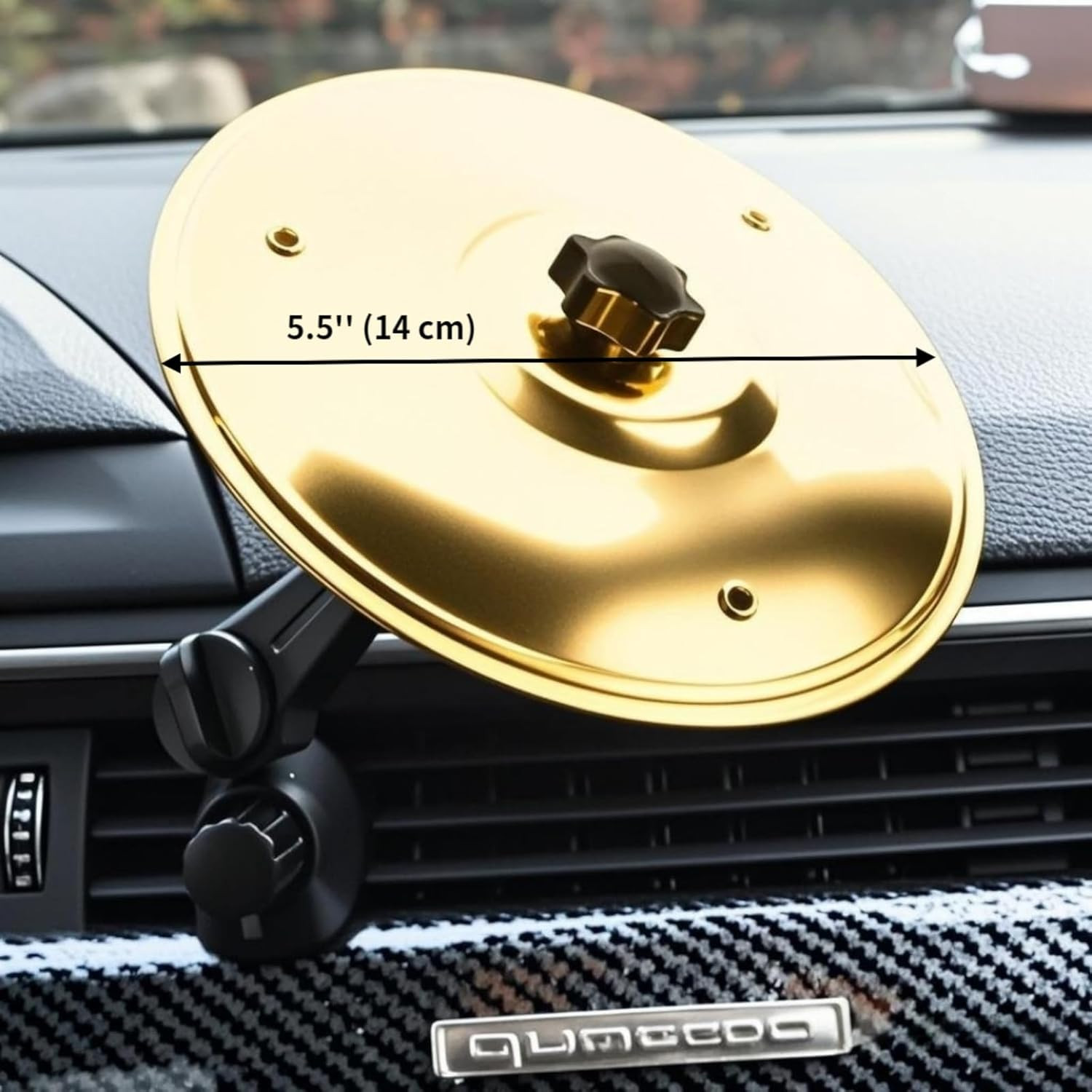 2 Pack Car Cymbal Air Vent Mounted Golden 14 Cm Dia. Mini Drum Crash Cymbal Road