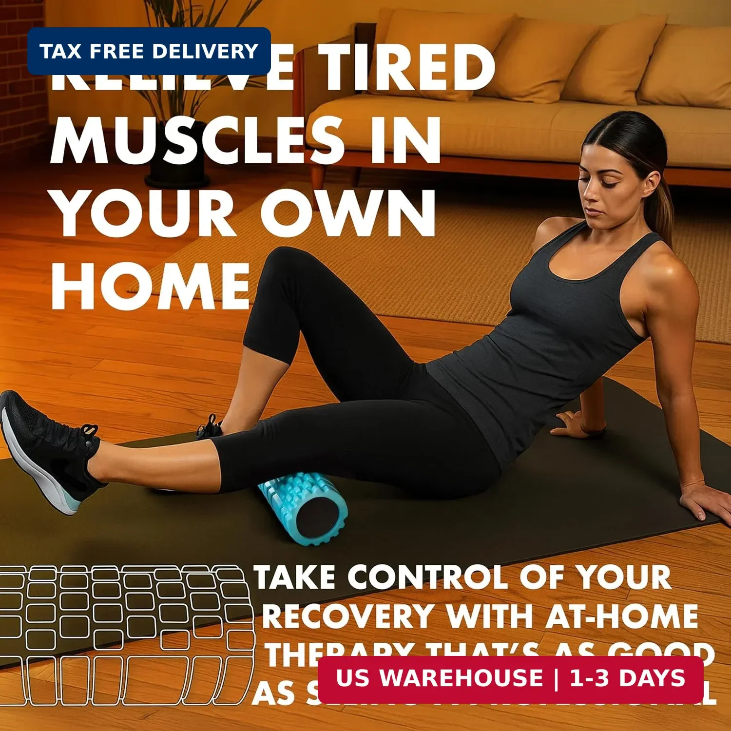 321 Strong Foam Roller - Medium Density Deep Tissue Massager for Muscle Massage