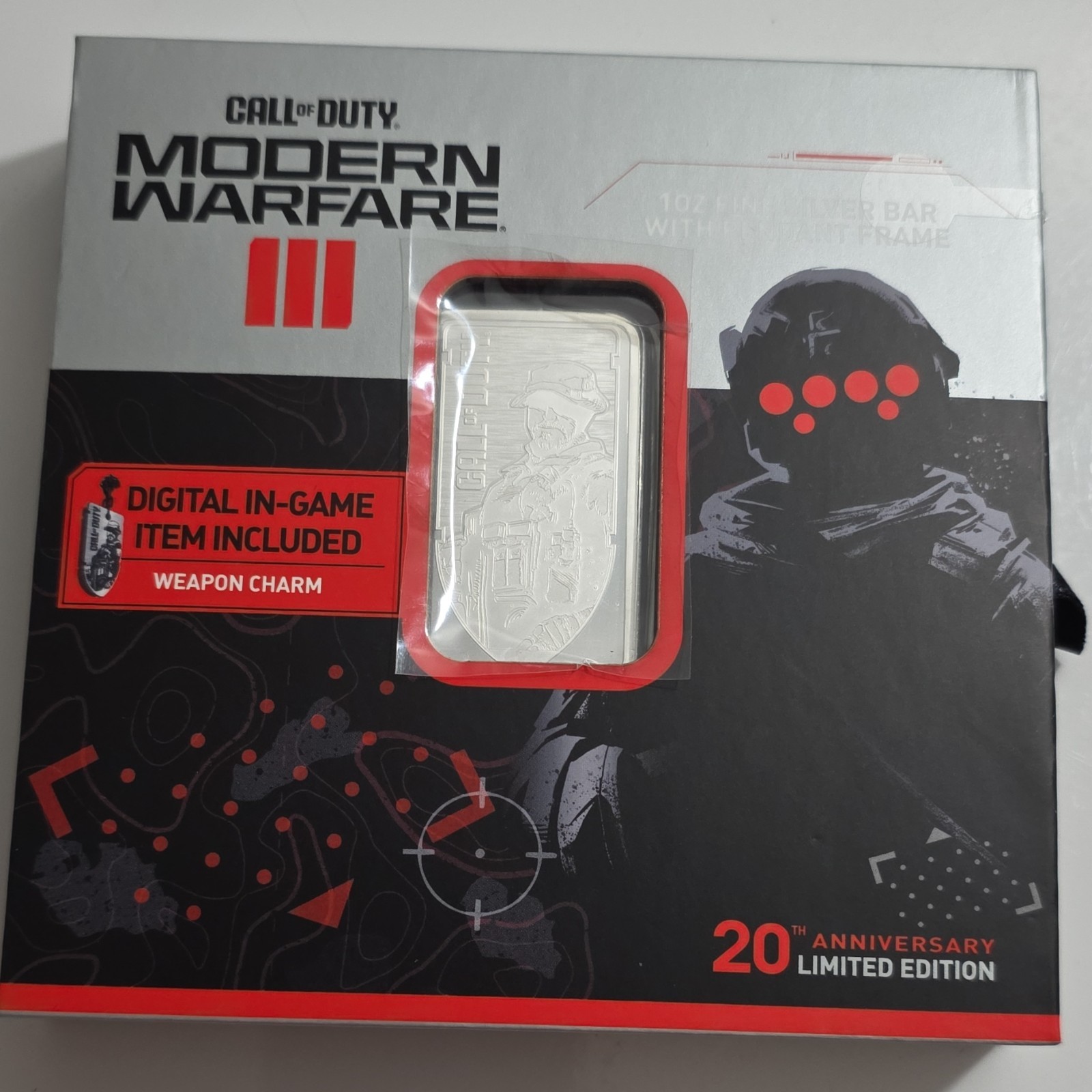 PAMP 1oz Silver Bar 999.0 Call of Duty Modern Warfare III 20th Anniversary 2023