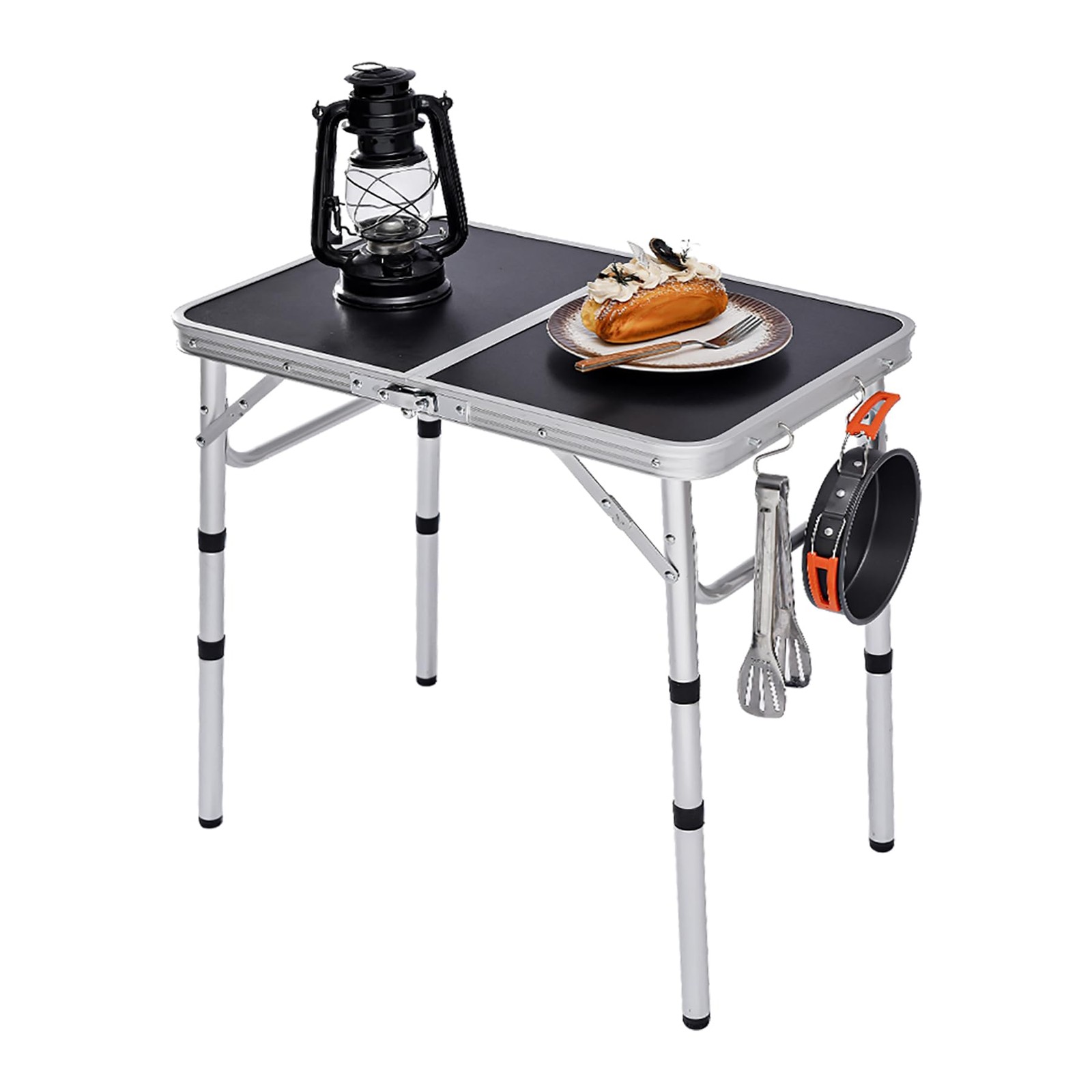 Folding Camping Table Adjustable Height Folding Table Portable Aluminum Small...