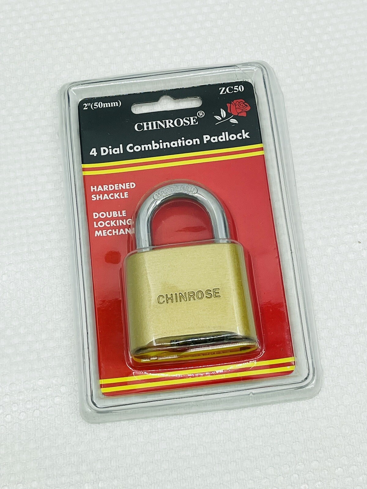 Chinrose  ZC50  Weatherproof BRASS PADLOCK Resettable Combination 2" wide