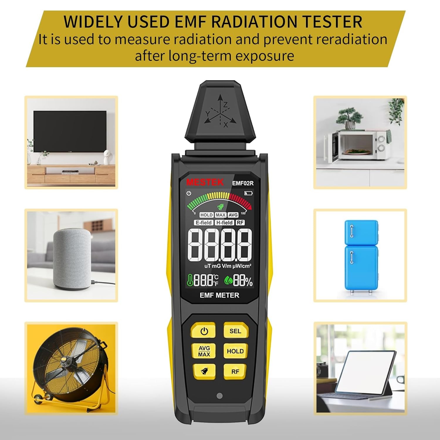 Electromagnetic Field Detector, Five-in-One Electromagnetic Radiation Detector
