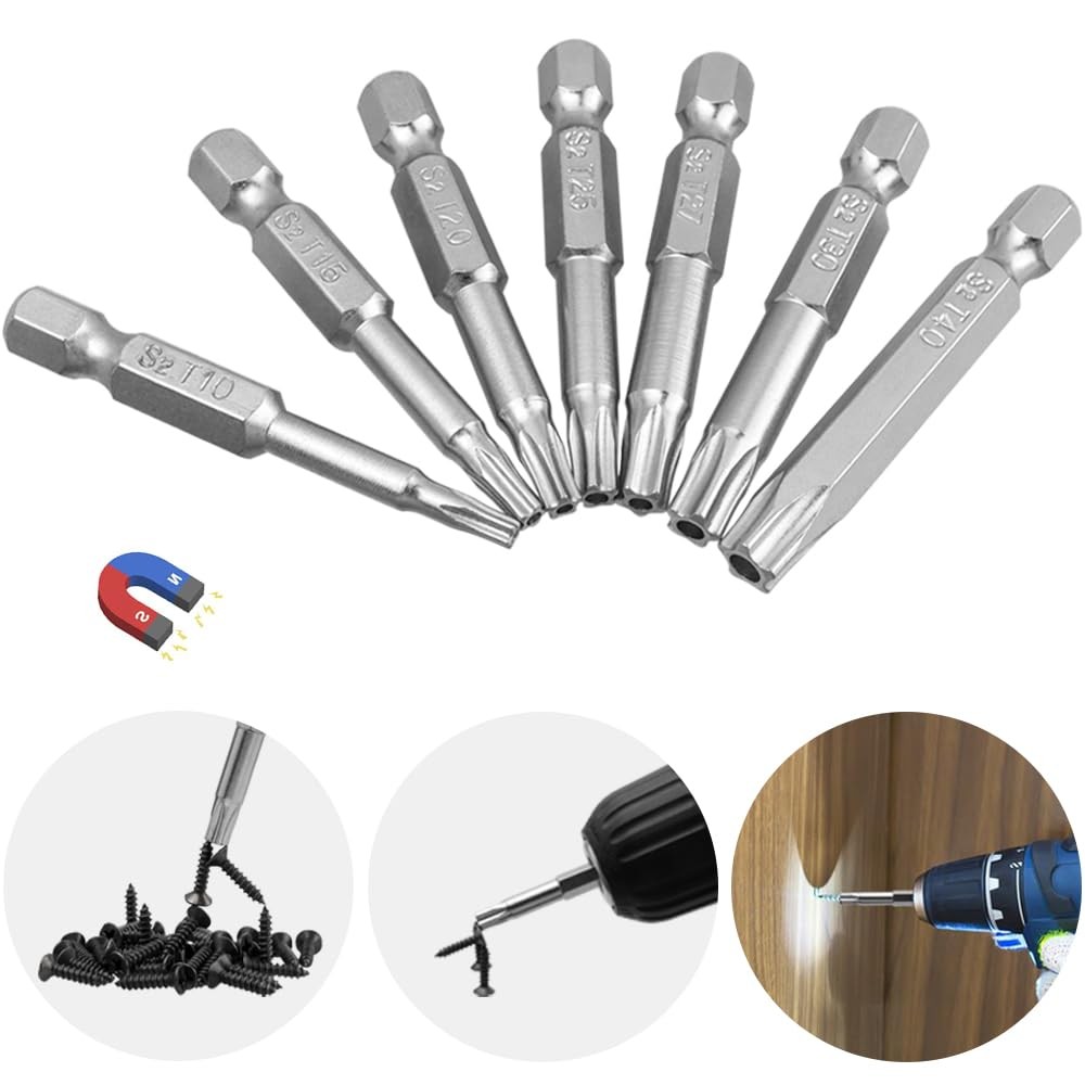 14Pcs 5 Point Torx Security Bits Magnetic 5 Point Star Tamper Proof Bit Set 1/4"