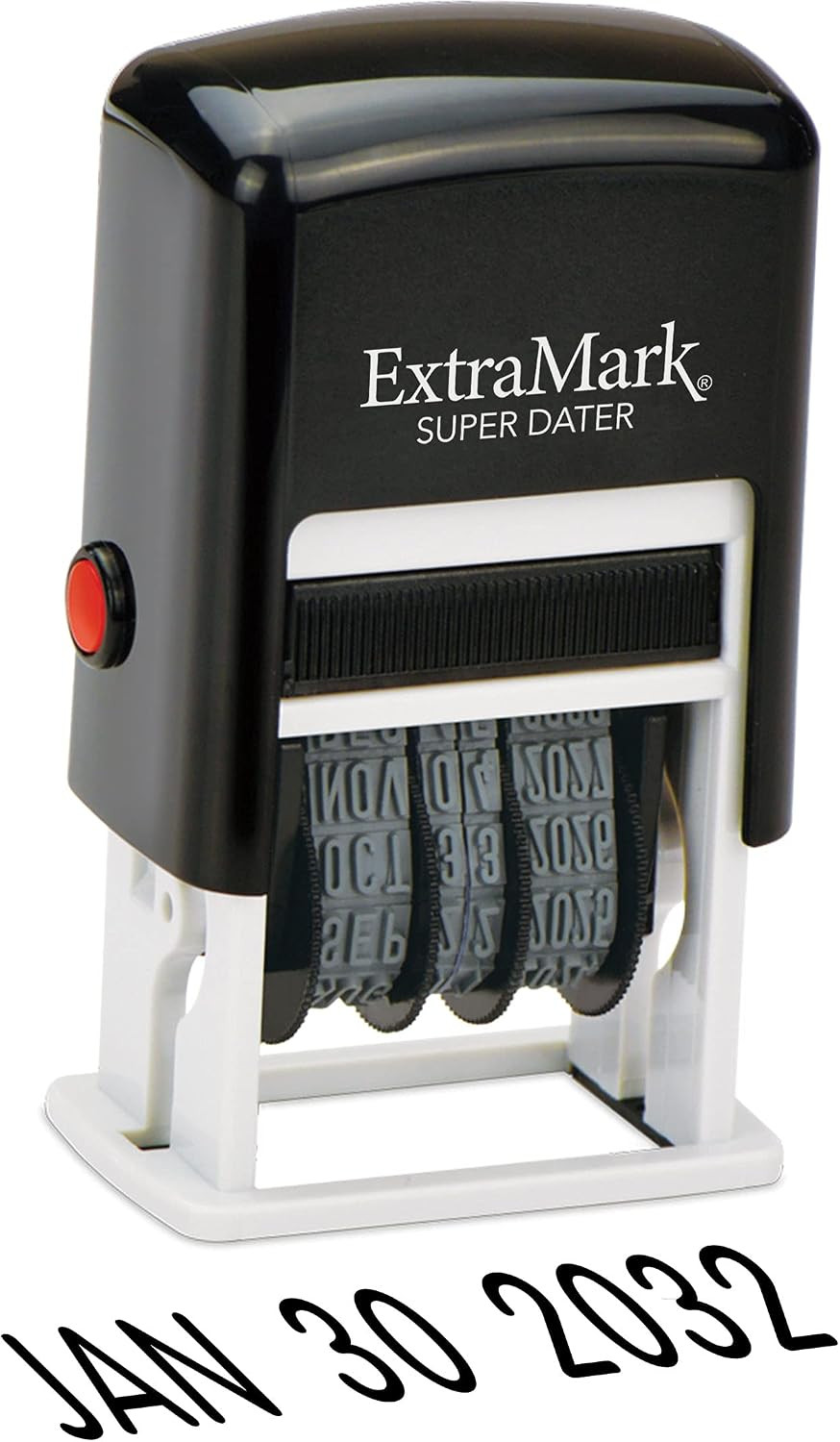 Extramark Super Dater Ink Stamp - Self-Inking Rubber Date Stamper - for Document