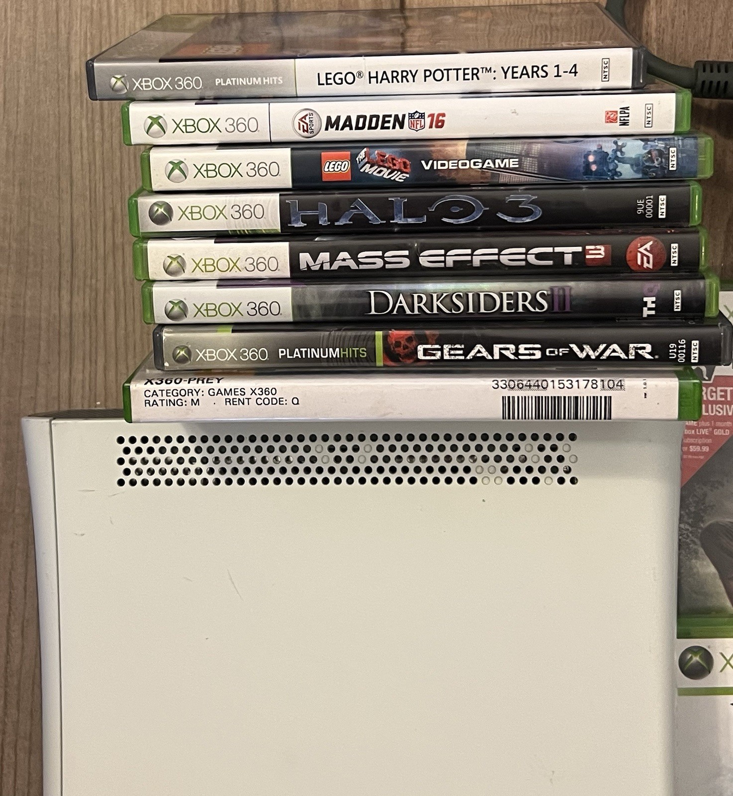 Xbox 360 Fat Console Bundle 20GB HDD 15 Games Controller Tested Works White