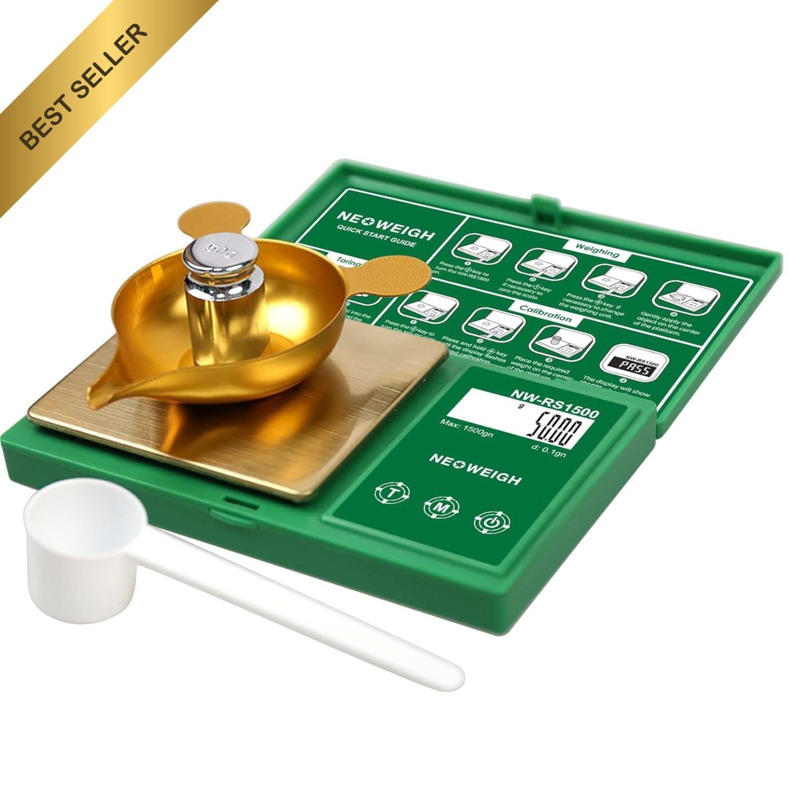 Reloading Powder Scale Digital 1500 Grains 0.1gn 100g 0.01g with Weights
