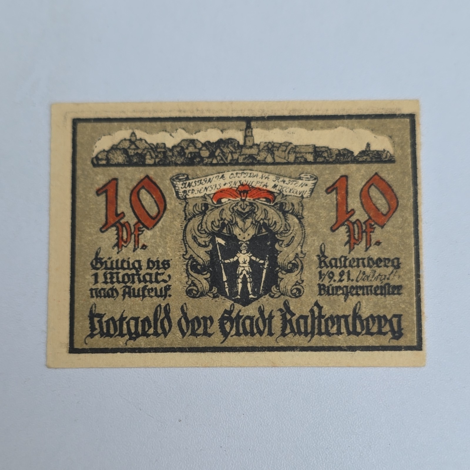 10 Pfennig 1921 Excellent Condition Old BANKNOTE Germany