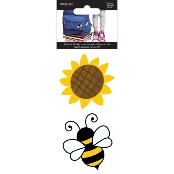 Leather Stickers Honey Bee + Sunflower Use to Decorate Anything