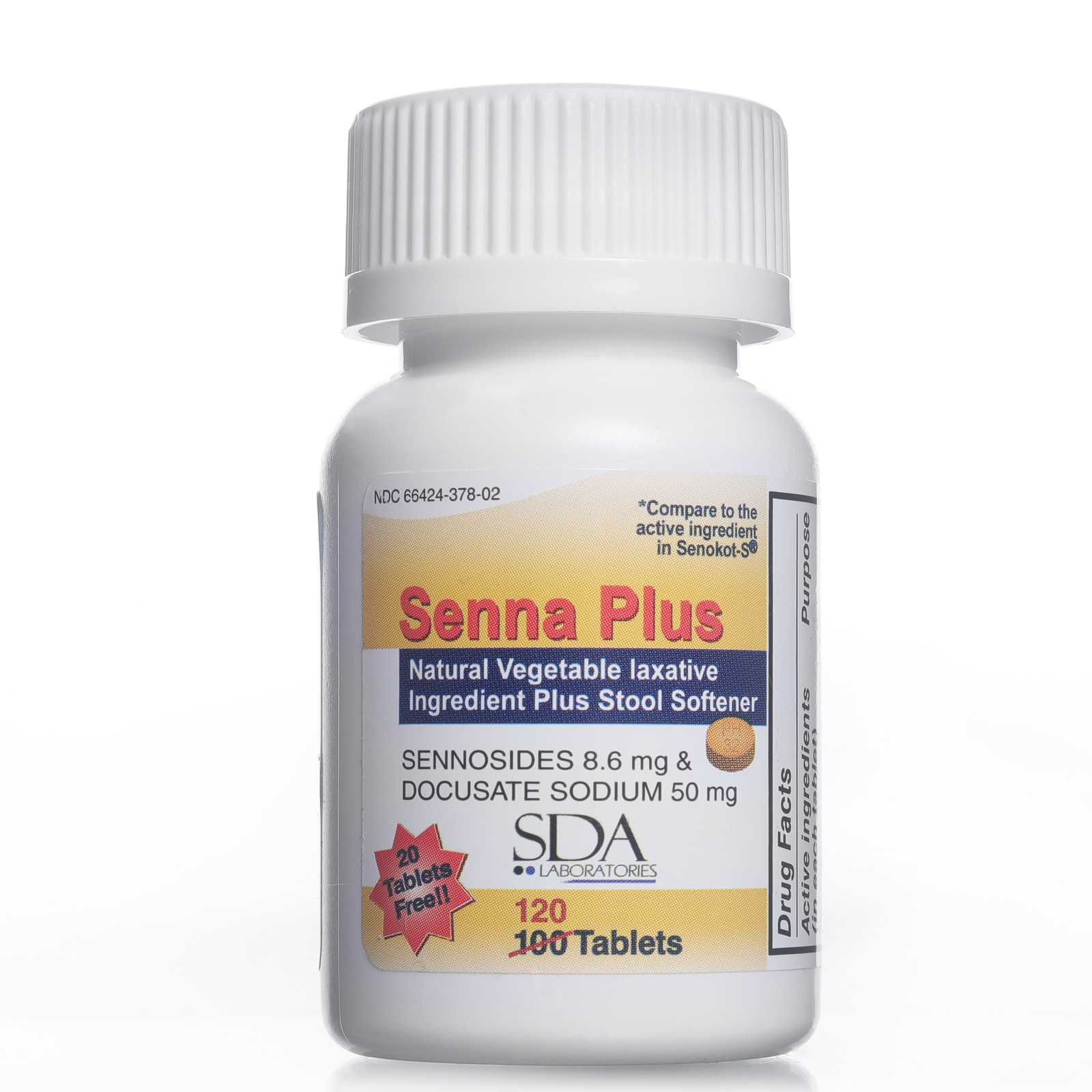Senna Plus Natural Vegetable Laxative Plus Stool Softener | Special Pack 120