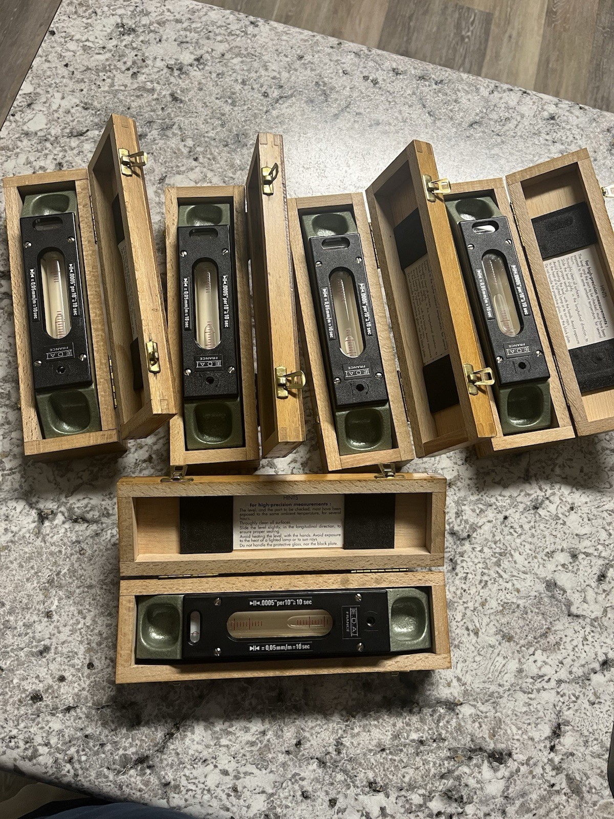 E.D.A. 61R Precision Level 200mm 0.05mm/m Machinist Spirit Level France