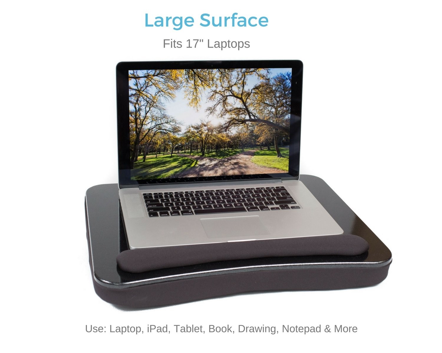 Sofia + Sam Multi Tasking Lap Desk with Memory Foam Cushion | USB Light and Mous