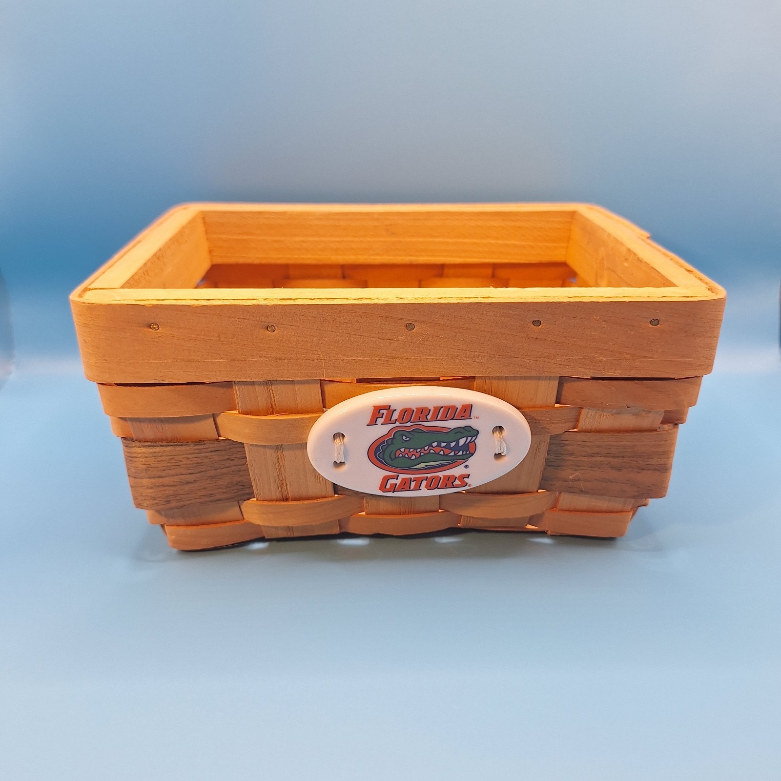 Florida Gators Wooden Basket Collegiate Storage Souvenir Display