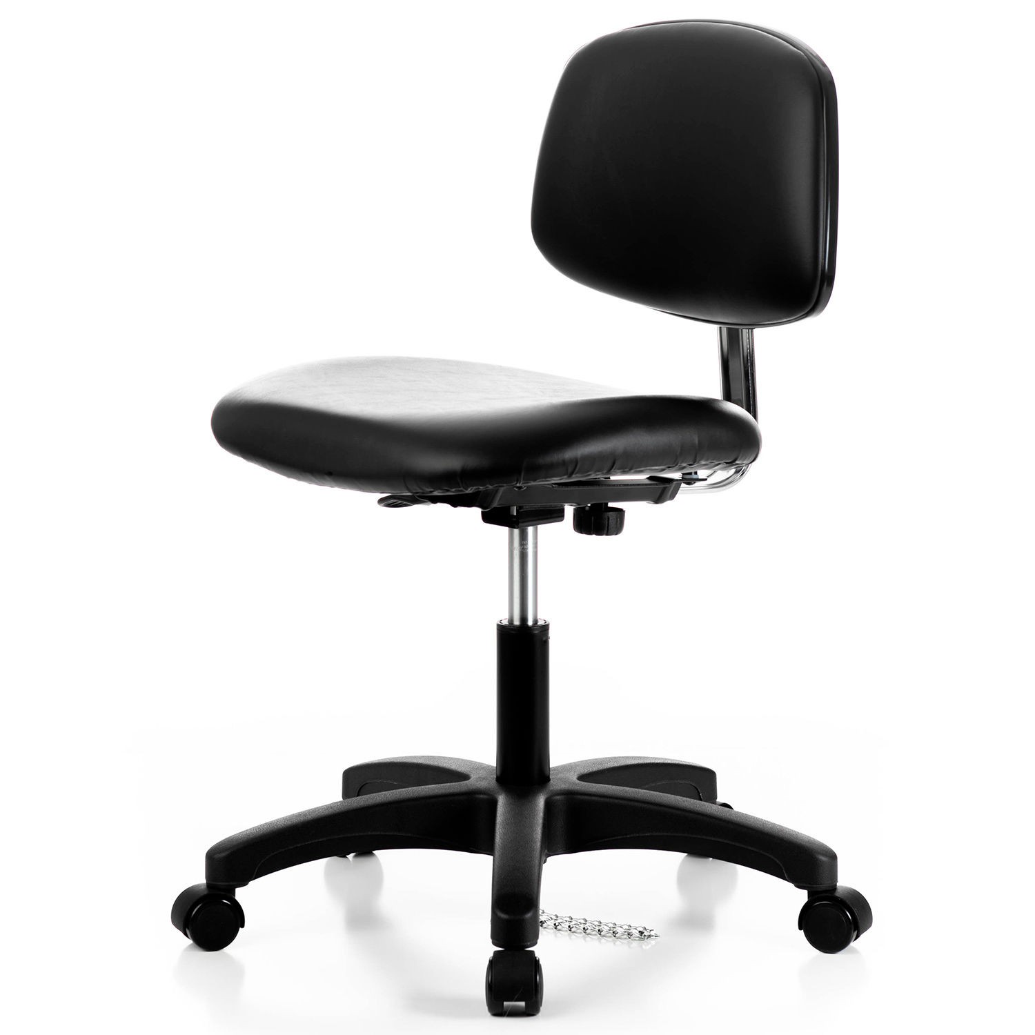 Global Industrial ESD Chair Vinyl Black Armless Mid Back