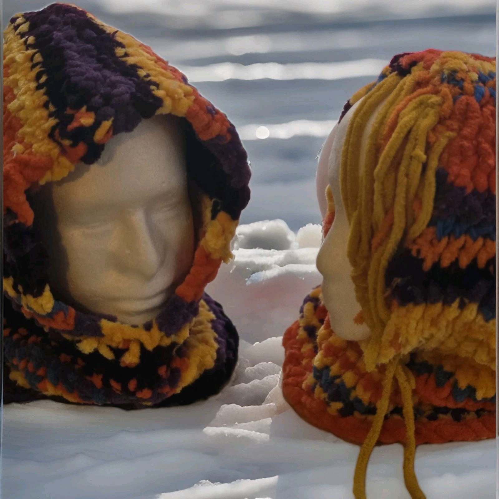 Loom Knitted Hooded Hats