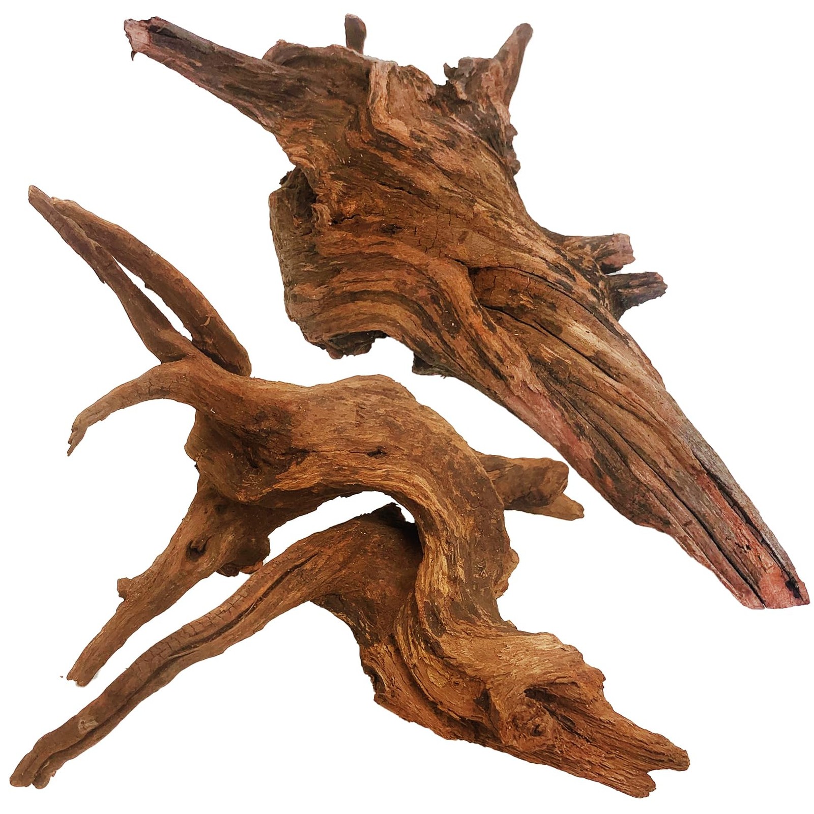 2 PCS 15-19 Natural Large Aquarium Driftwood, Assorted Branches, Reptile