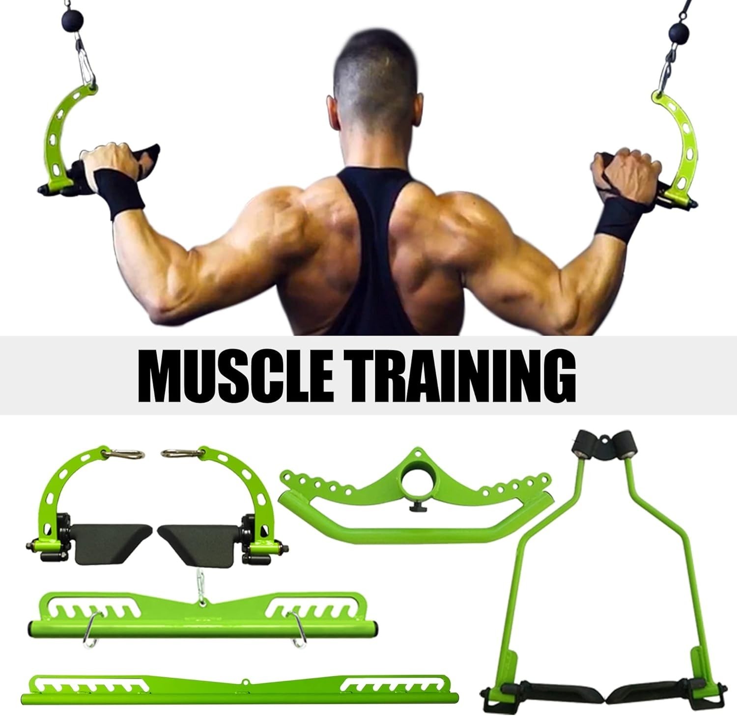 Adjustable Lat Pull down Bar, Cable Machine Attachments for Gym, Home Gym Fit...
