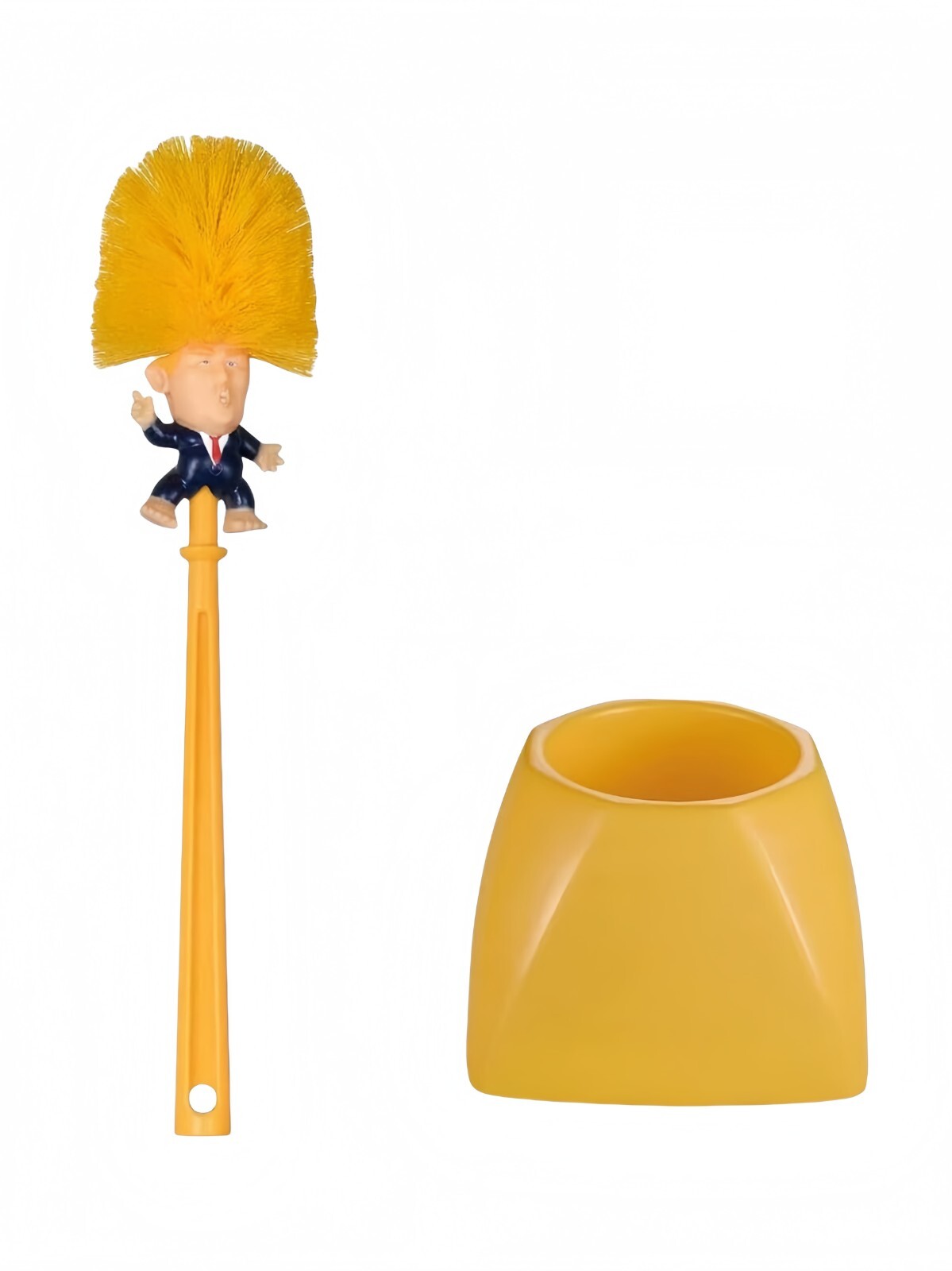 Toilet brush with stand, fun cleaner | Trump-themed, funny and quirky gift.