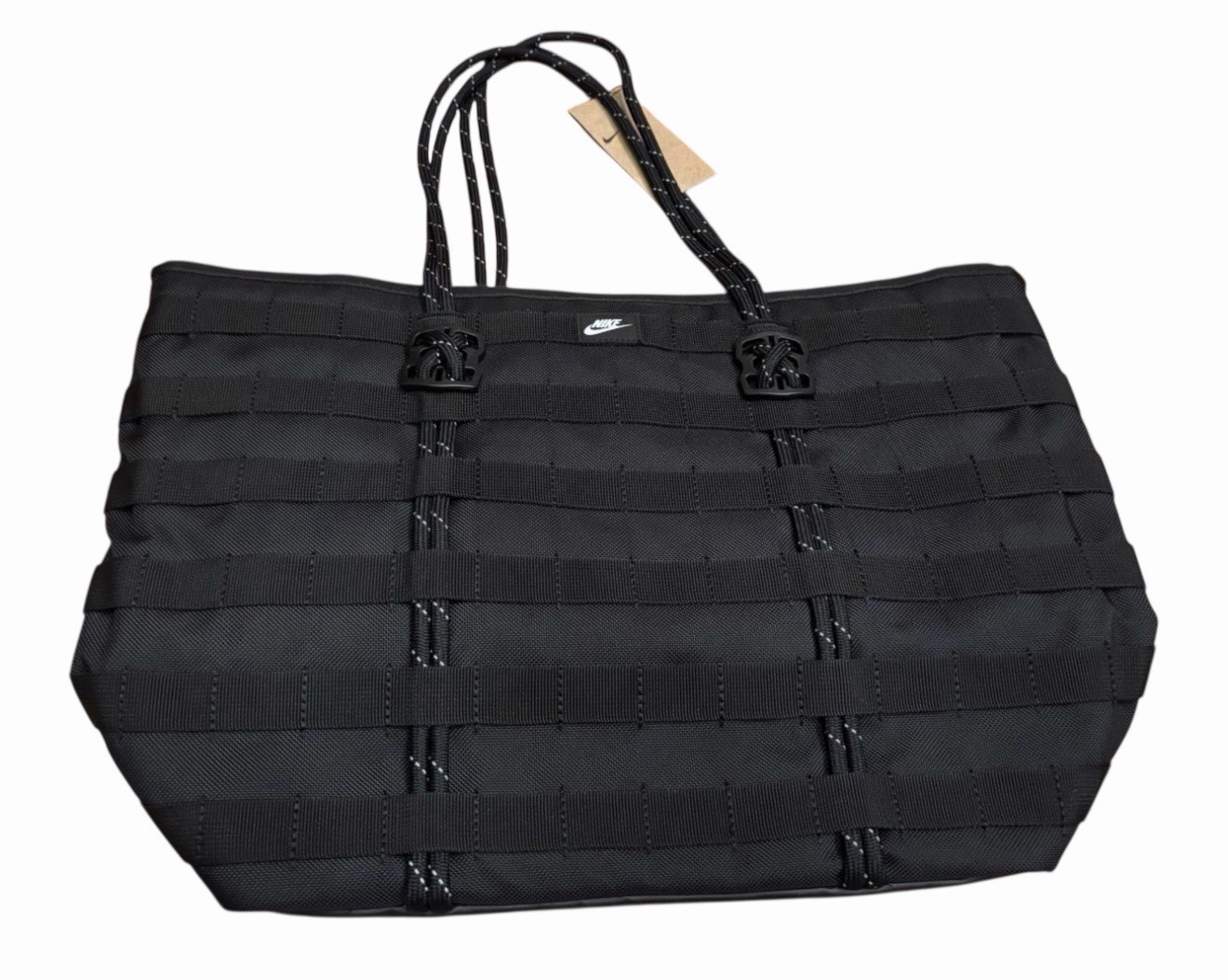 Nike Sportswear RPM Tote (26L) Black White Cord Zipper Bag Travel FJ0439 010