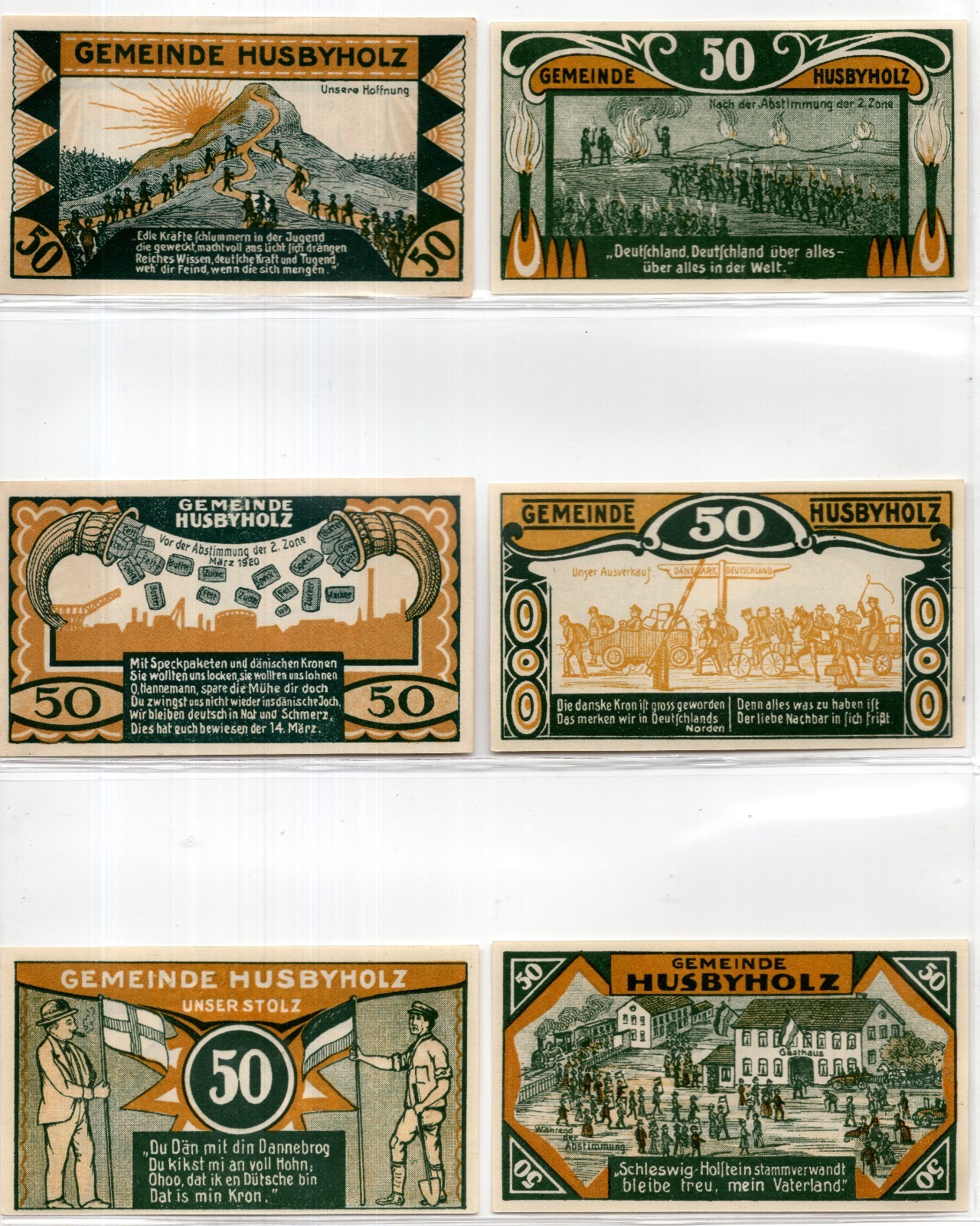 1921 Germany Husbyholz Notgeld 6 Note Set (3089)