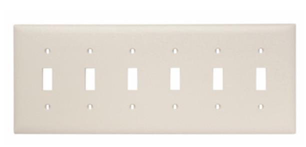 TP6LA LEGRAND PASS & SEYMOUR Toggle Switch Openings Six Gang Light Almond TP6-LA