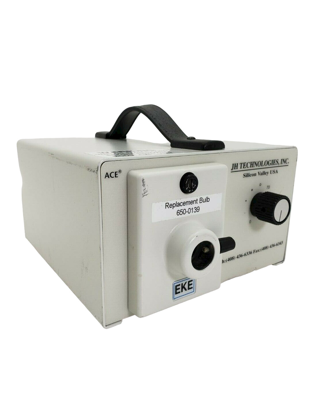 JH TECHNOLOGIES EKE ACE FIBER OPTIC LIGHT SOURCE - NEEDS NEW BULB - PN 20500./26