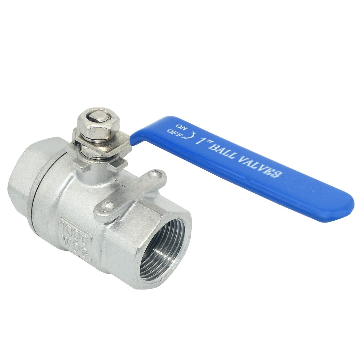 1 NPT Female SS 316 Stainless Steel Full Port Ball Valve Vinyl Handle WOG1000
