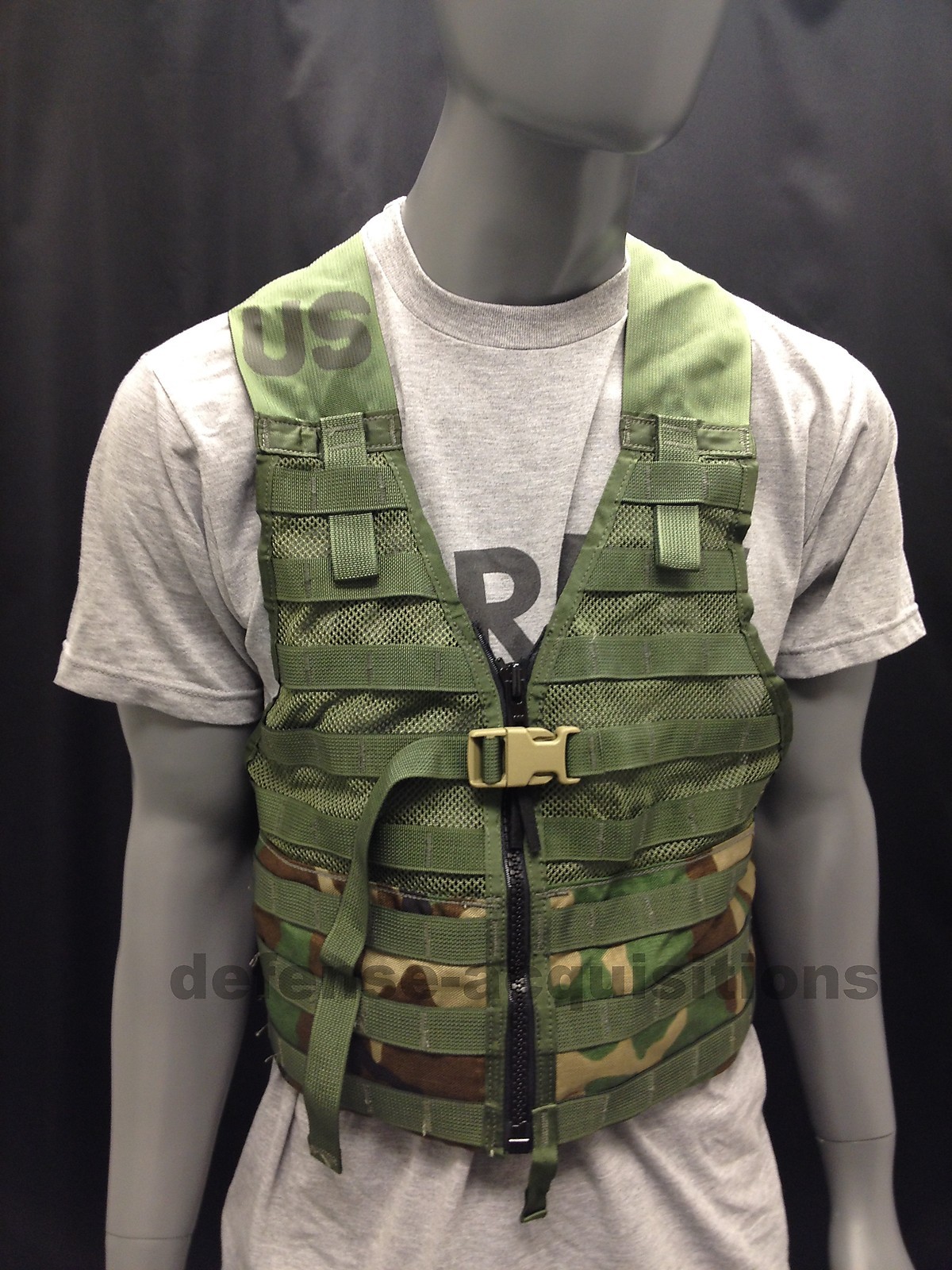 NEW US Military Woodland Camo Fighting Load Carrier FLC Tactical Vest MOLLE USGI