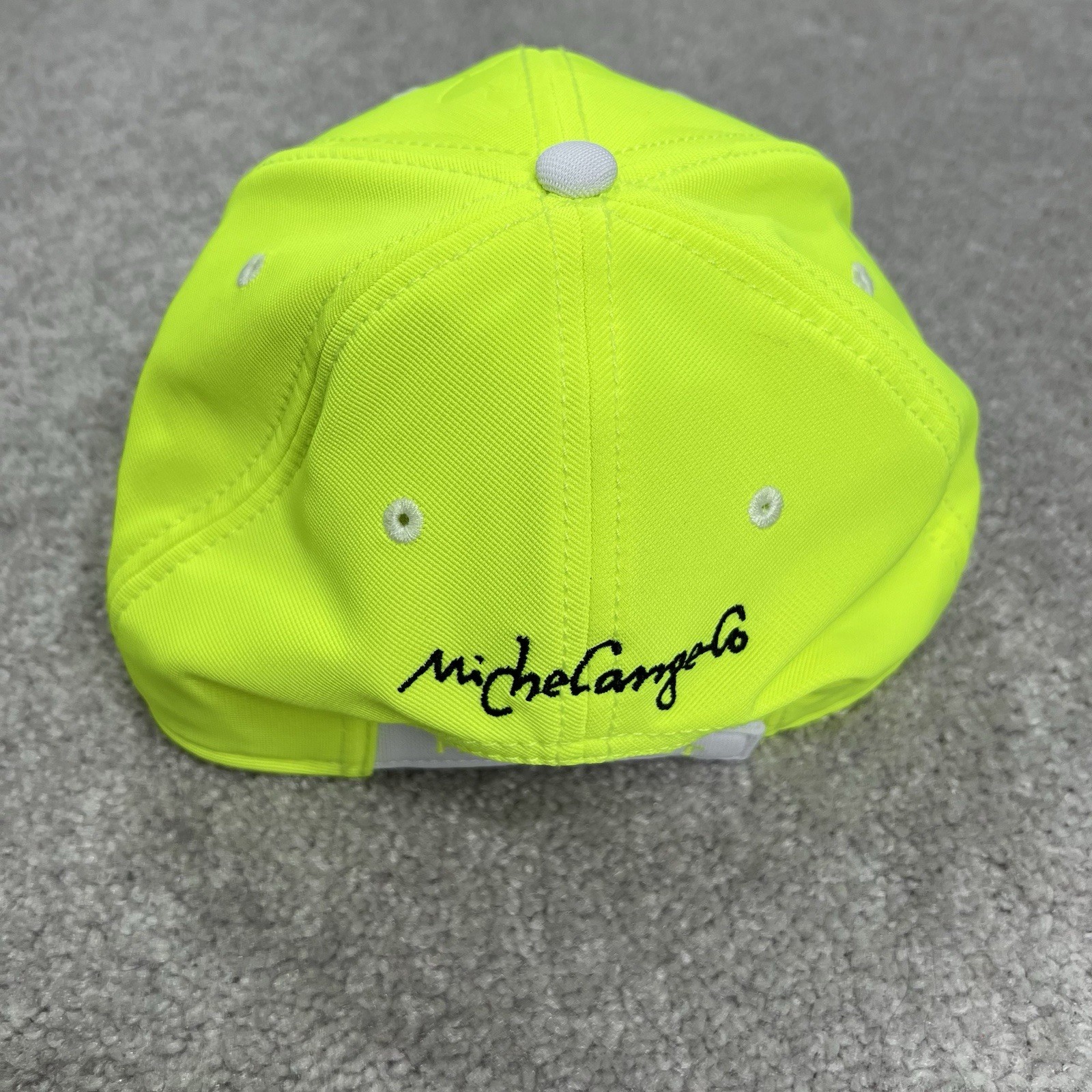 Golf Hat Mens Adjustable Strap BDC Bizzarri Double Cup Embroidered Neon Yellow