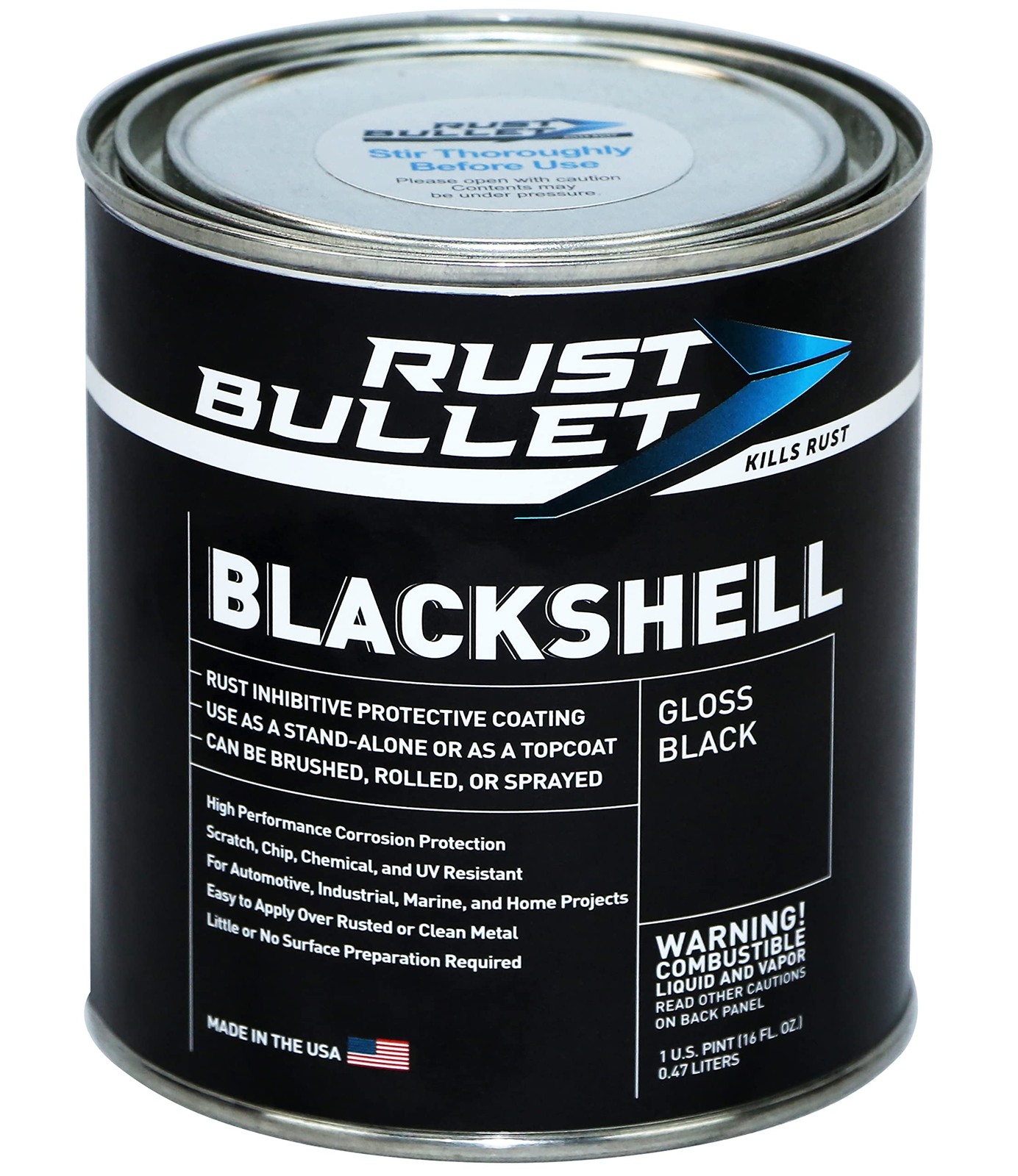 Gloss Black Corrosion-Resistant Coating - 1 Pint Rust Proofing Paint