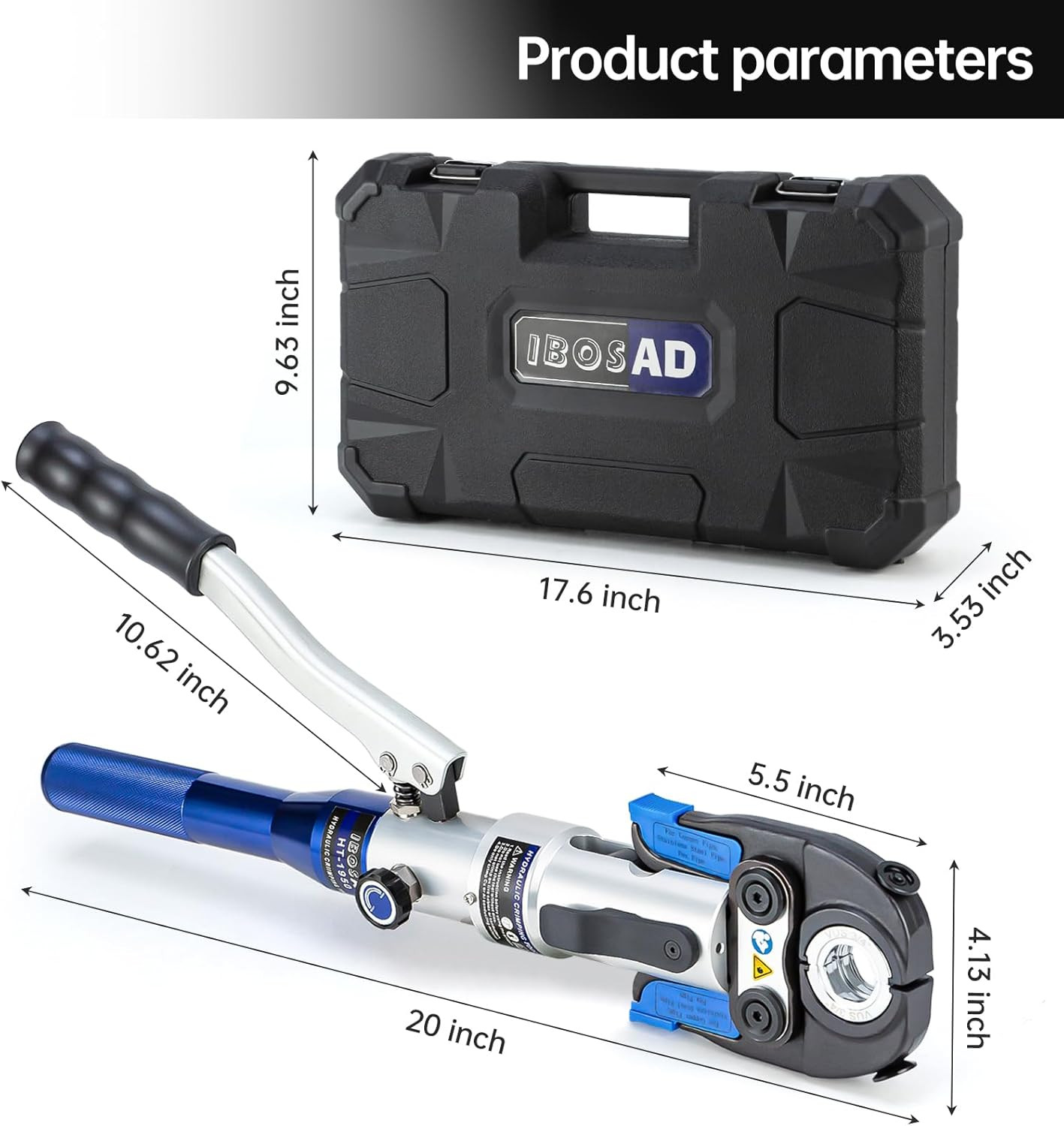 Copper Tube Fittings Hydraulic Pipe Crimping Tool with 1/2 Inch,3/4 Inch and 1 I