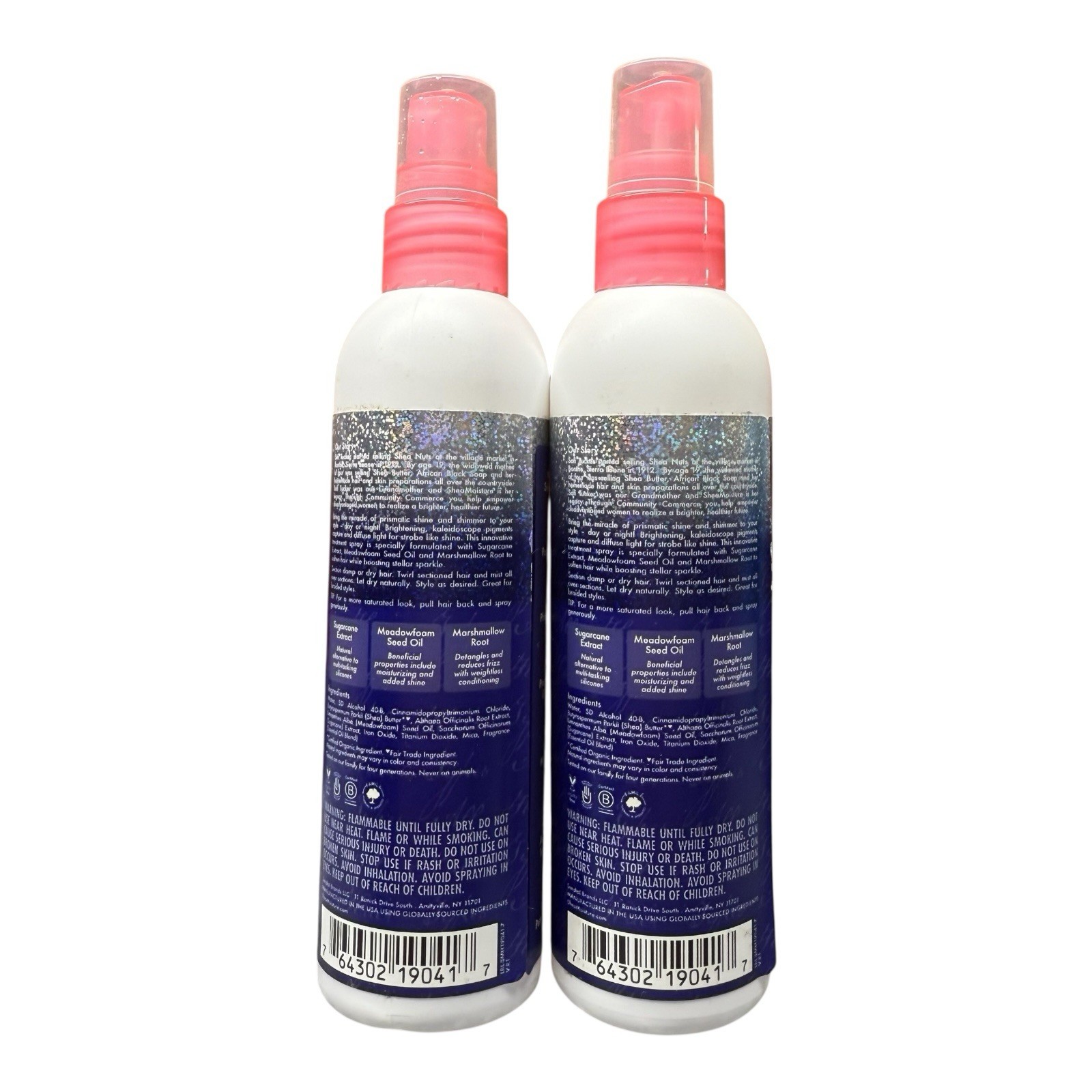 Shea Moisture Sugarcane Extract Miracle Strobe Shine Spray (2pack) 4 fl oz ea